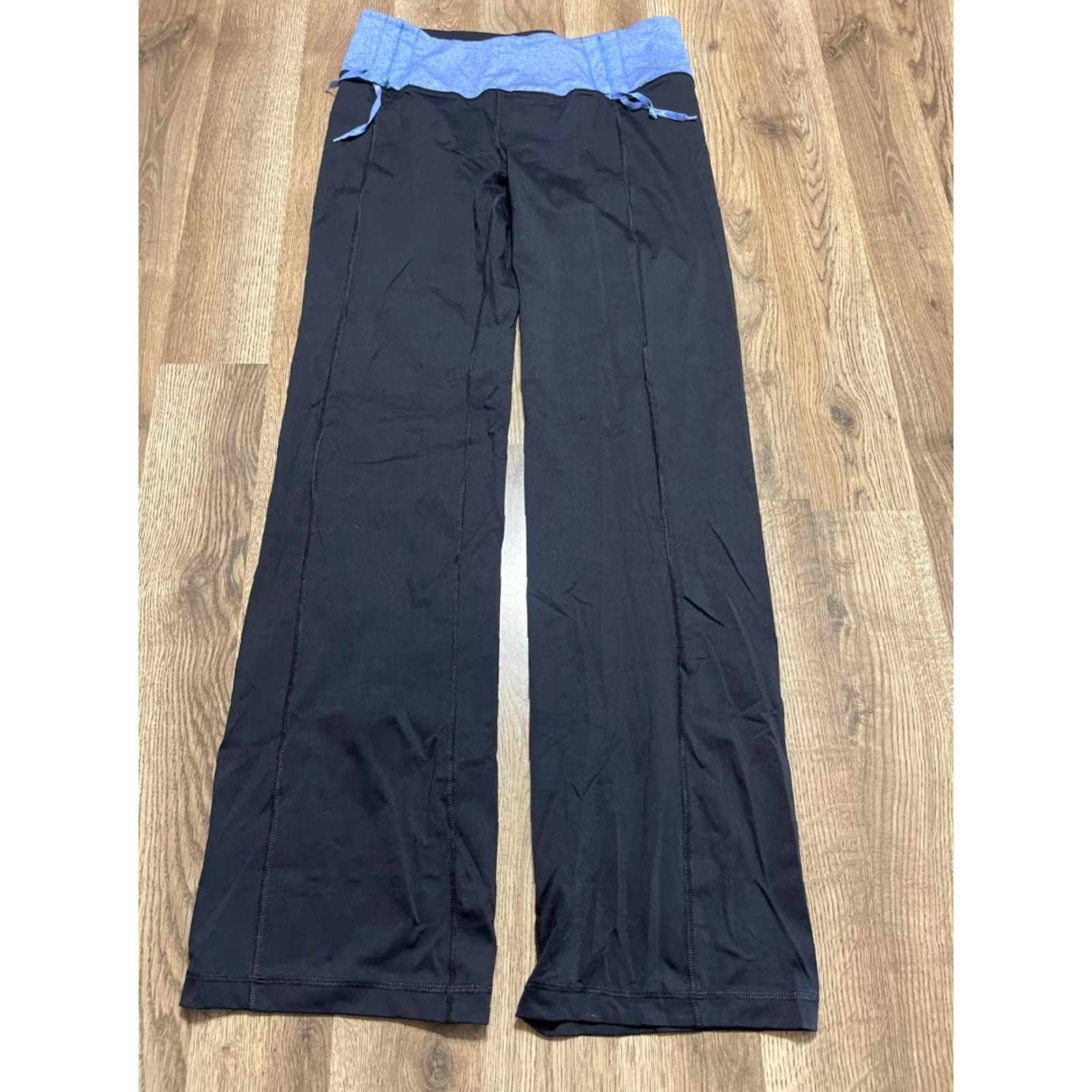 Vintage 90 Degrees Pants Women's Large Blue Black Yoga Pants Pull On Casual Size 36" / US 14 / IT 50 - 2 Thumbnail