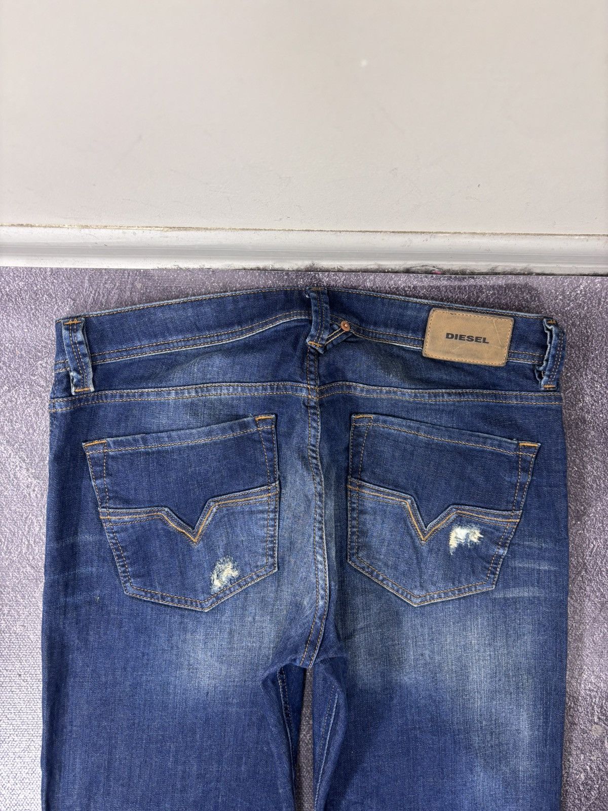 Diesel Diesel Larkee NWT Regular Straight Ripped Blue Denim Jeans Size US 32 / EU 48 - 17 Thumbnail