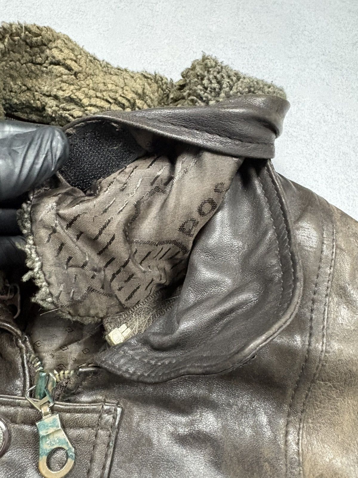 Vintage 80s Vintage Leather Aviator Bomber Jacket Sherpa Lined Size US XL / EU 56 / 4 - 13 Thumbnail