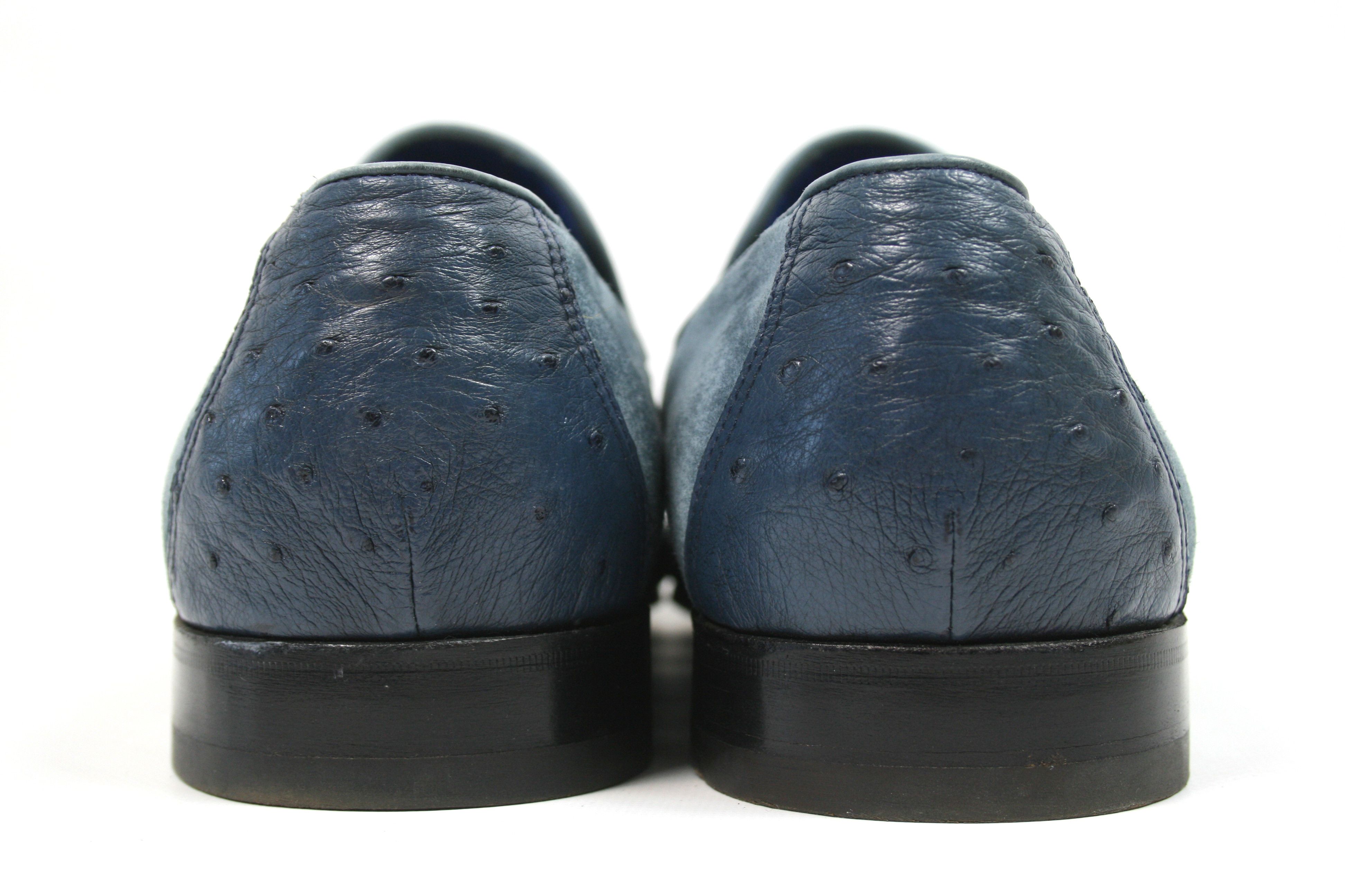 Zilli Suede Ostrich Leather Loafers Size US 11 / EU 44 - 7 Thumbnail