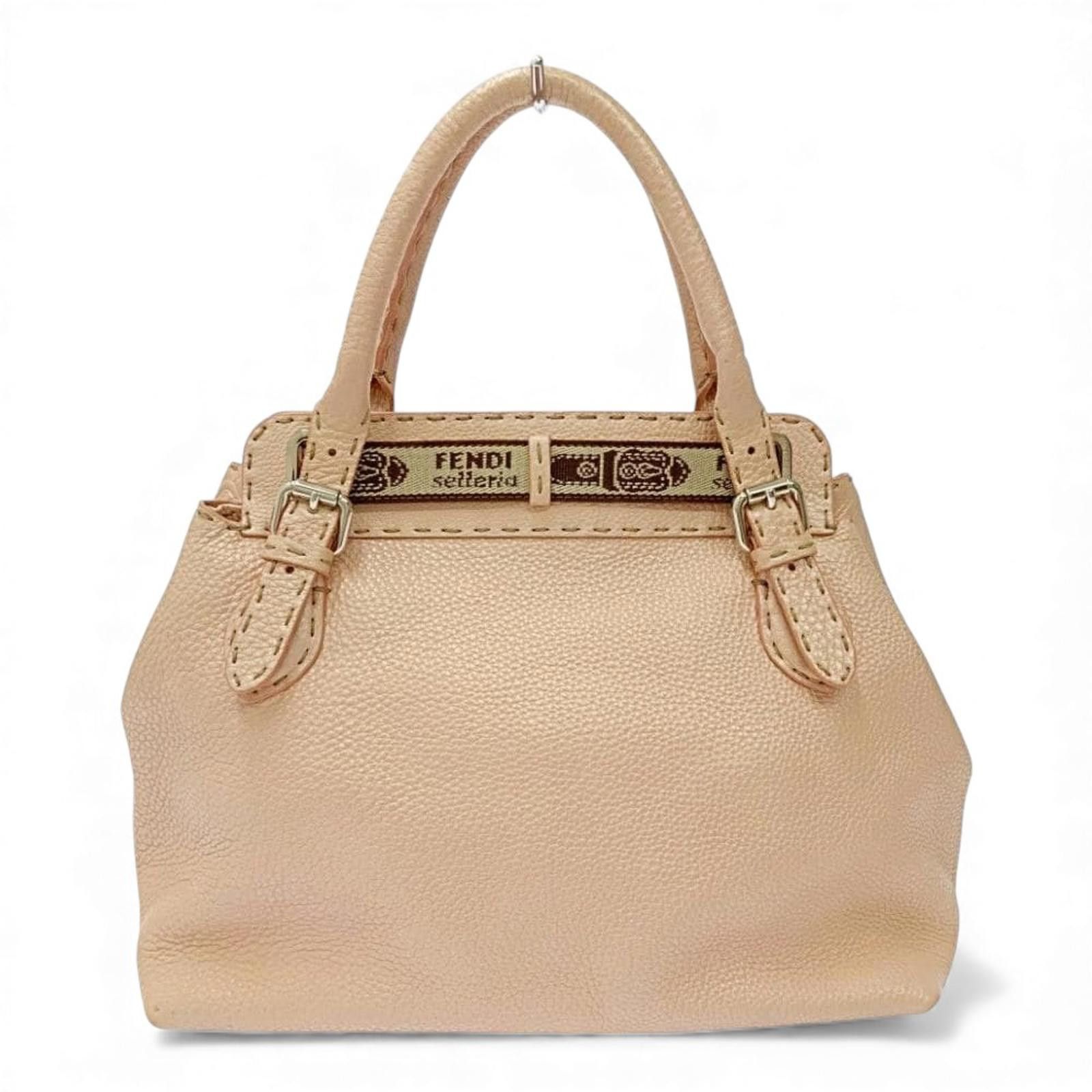 Fendi Fendi - Beige Pink Leather Handbag Size ONE SIZE - 6 Thumbnail