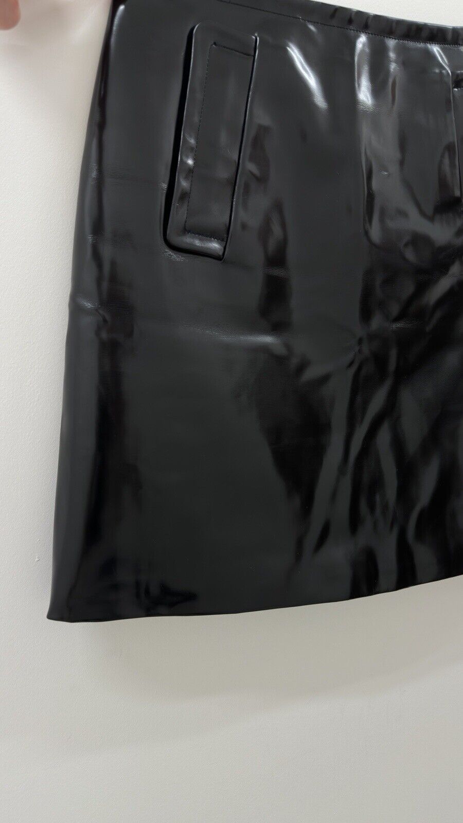 Prada Prada Vinyl Trapezoid A-Line Skirt Black Size 44 Size 30" / US 8 / IT 44 - 7 Thumbnail