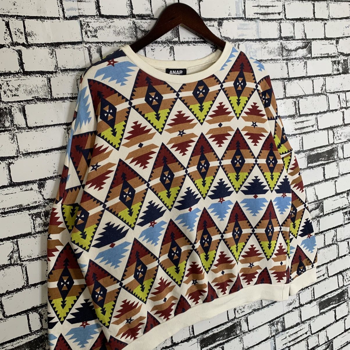 Designer × Native × Vintage Japanese Brand ANAP Native Navajo Full Print Sweatshirt Size M / US 6-8 / IT 42-44 - 3 Thumbnail
