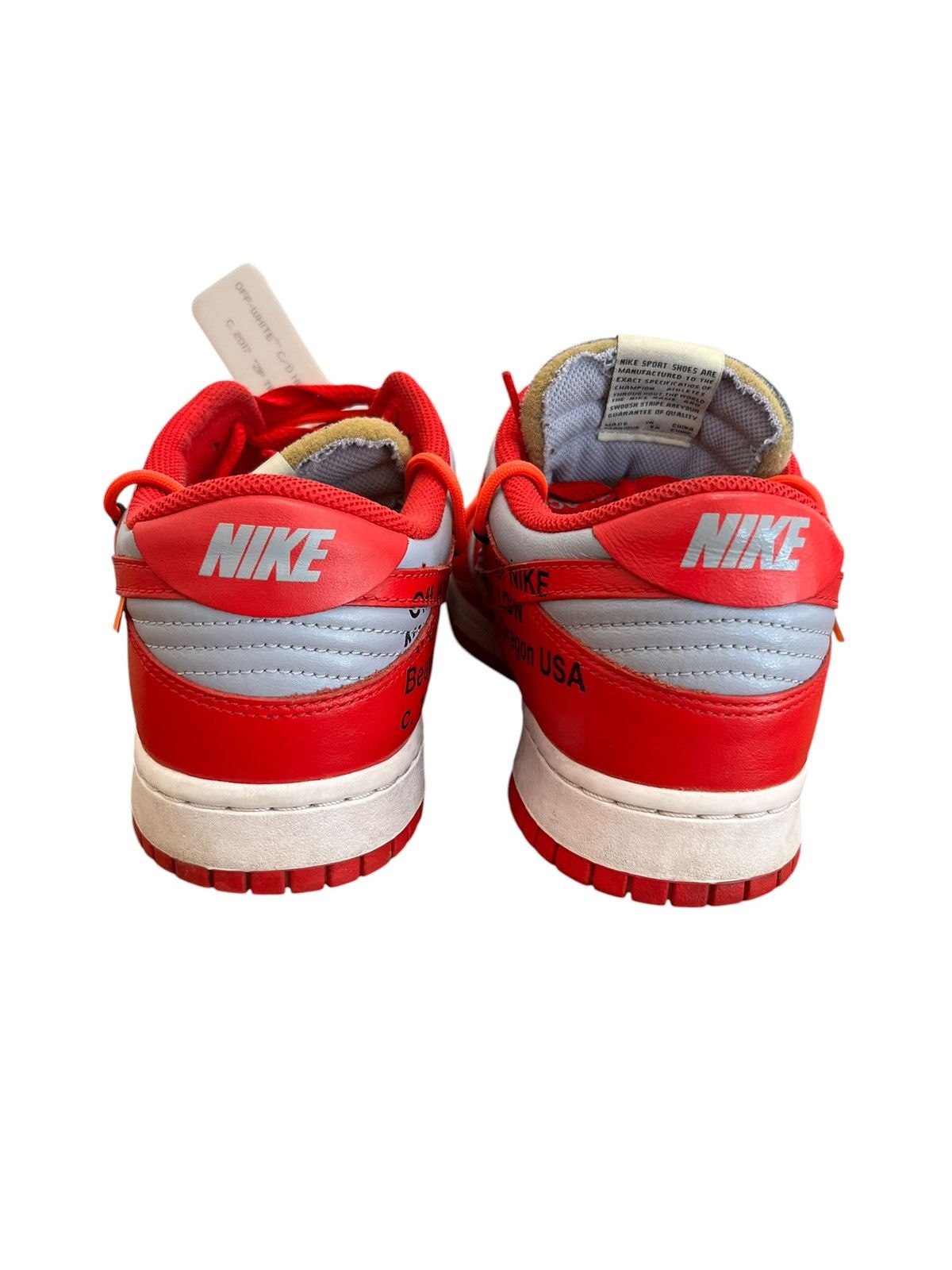 Nike × Off-White Off-White Nike Dunk Low University Red Size US 9 / EU 42 - 6 Thumbnail