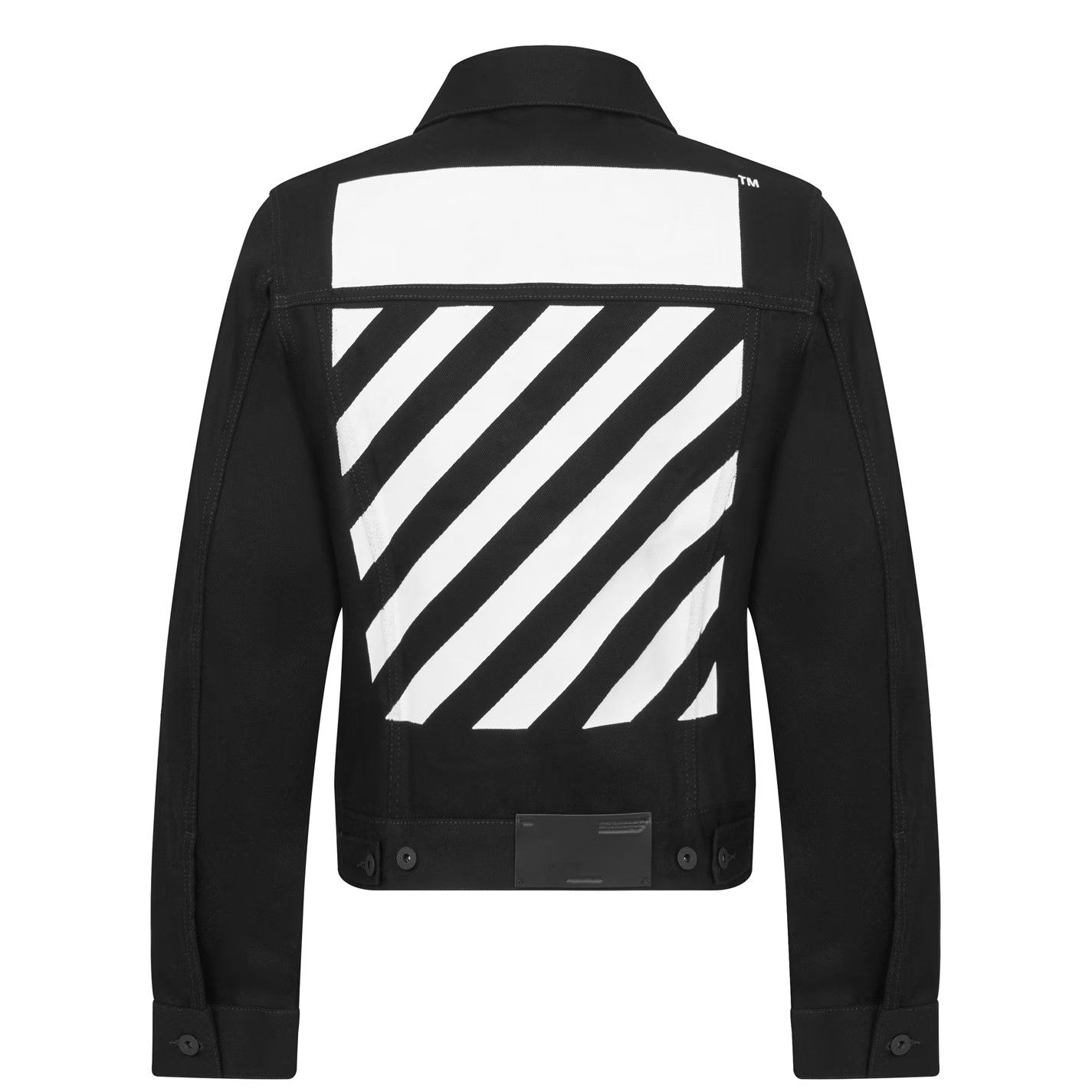 Off-White o1g2r1mq0226 Diagonal Print Denim Jacket in Black Size US XXL / EU 58 / 5 - 2 Thumbnail