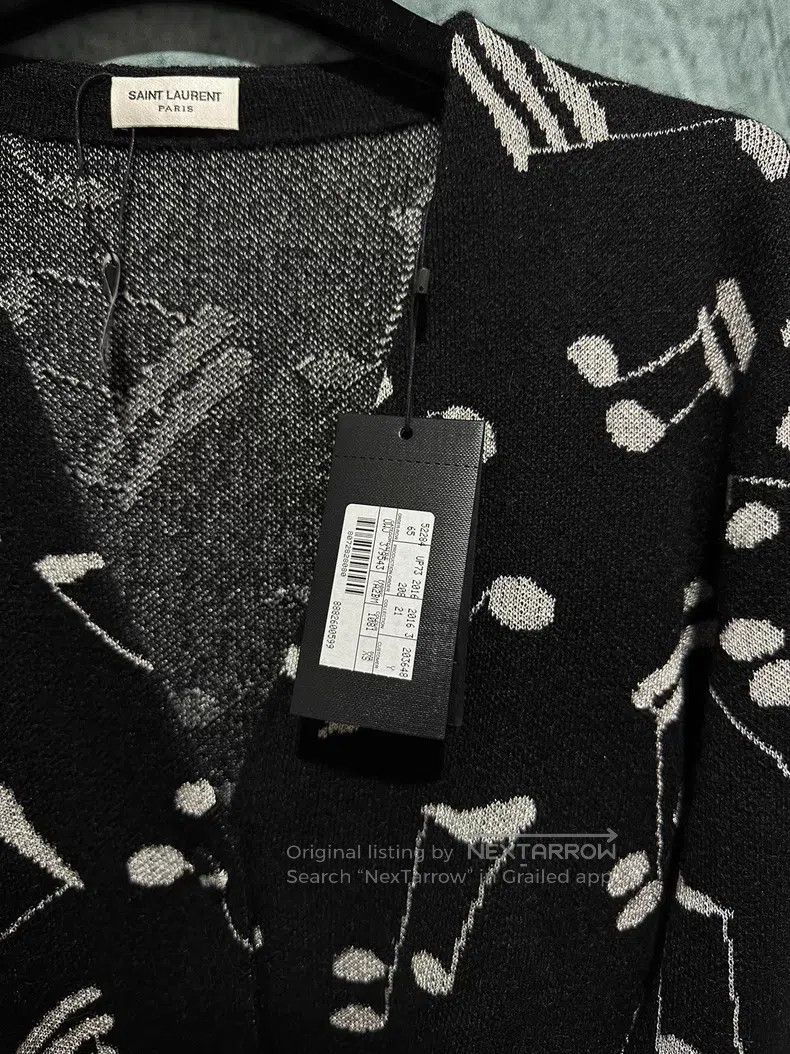 Saint Laurent Paris Saint Laurent Paris Music Note Knit Cardigan Size US XS / EU 42 / 0 - 2 Thumbnail