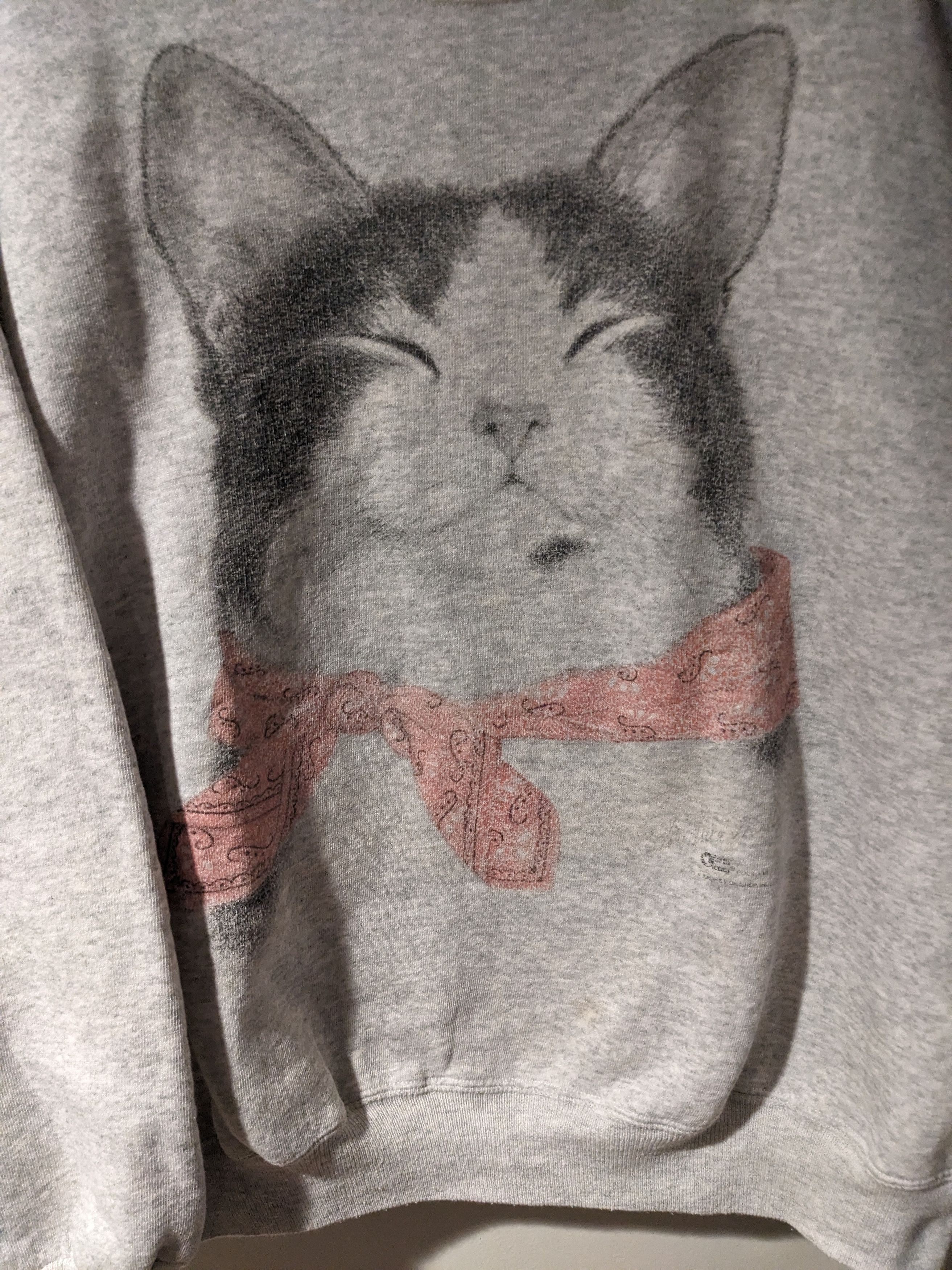 Vintage Vintage 90s Cat Animal Nature Virginia Miller Sweatshirt Size US M / EU 48-50 / 2 - 2 Thumbnail