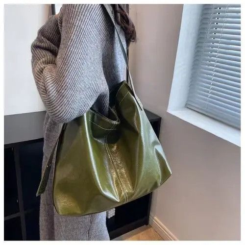 Japanese Brand Versatile green soft leather PU leather bag Size ONE SIZE - 2 Thumbnail