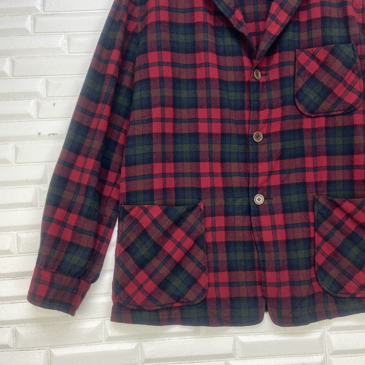 Pendleton Vintage Pendleton Red Checked Tartan Pure Virgin Wool Coat Size US L / EU 52-54 / 3 - 7 Thumbnail