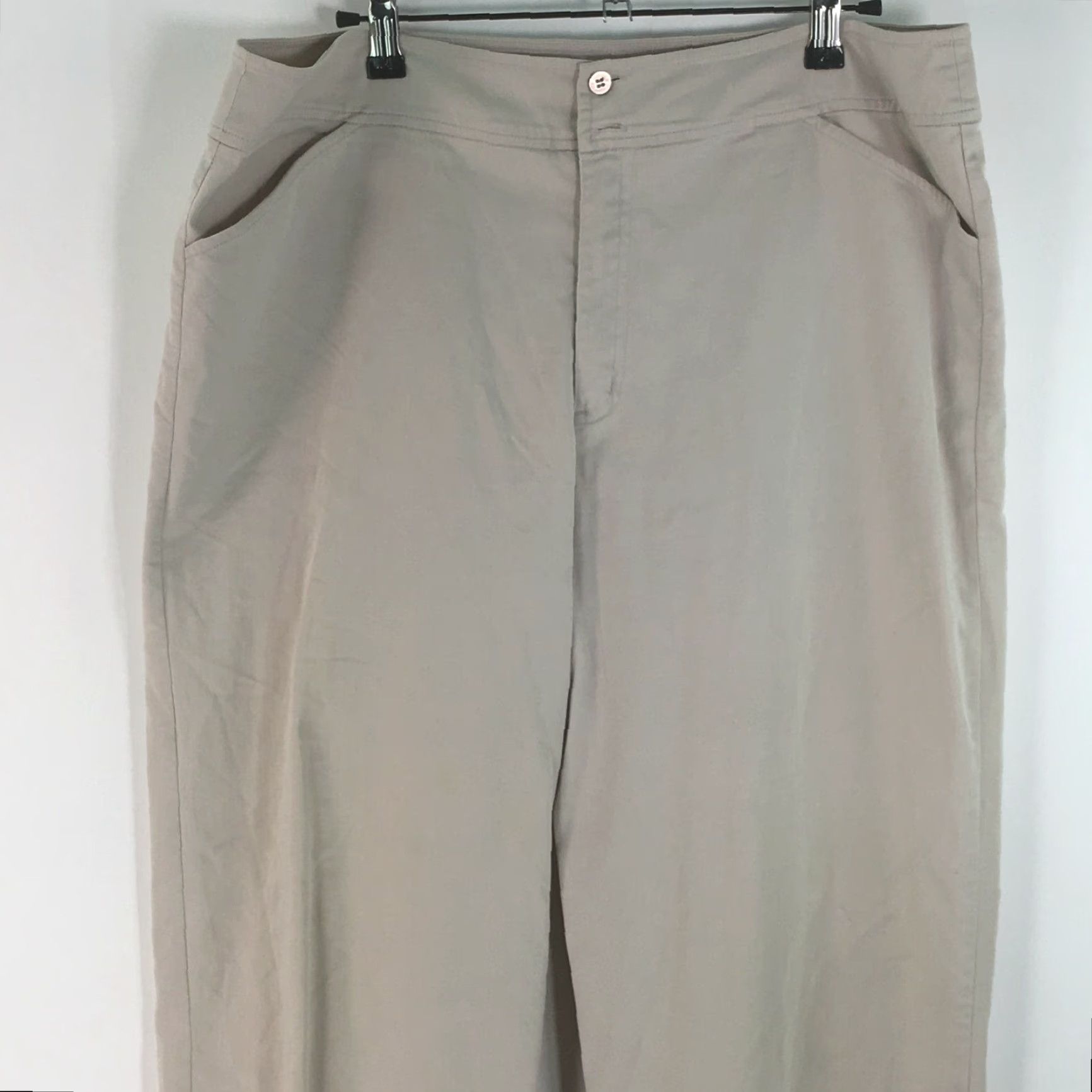 Vintage VINTAGE Chico's Designs Womens Casual Flat Front Beige Dress Pants Size 3 Size 34" / US 12 / IT 48 - 3 Thumbnail