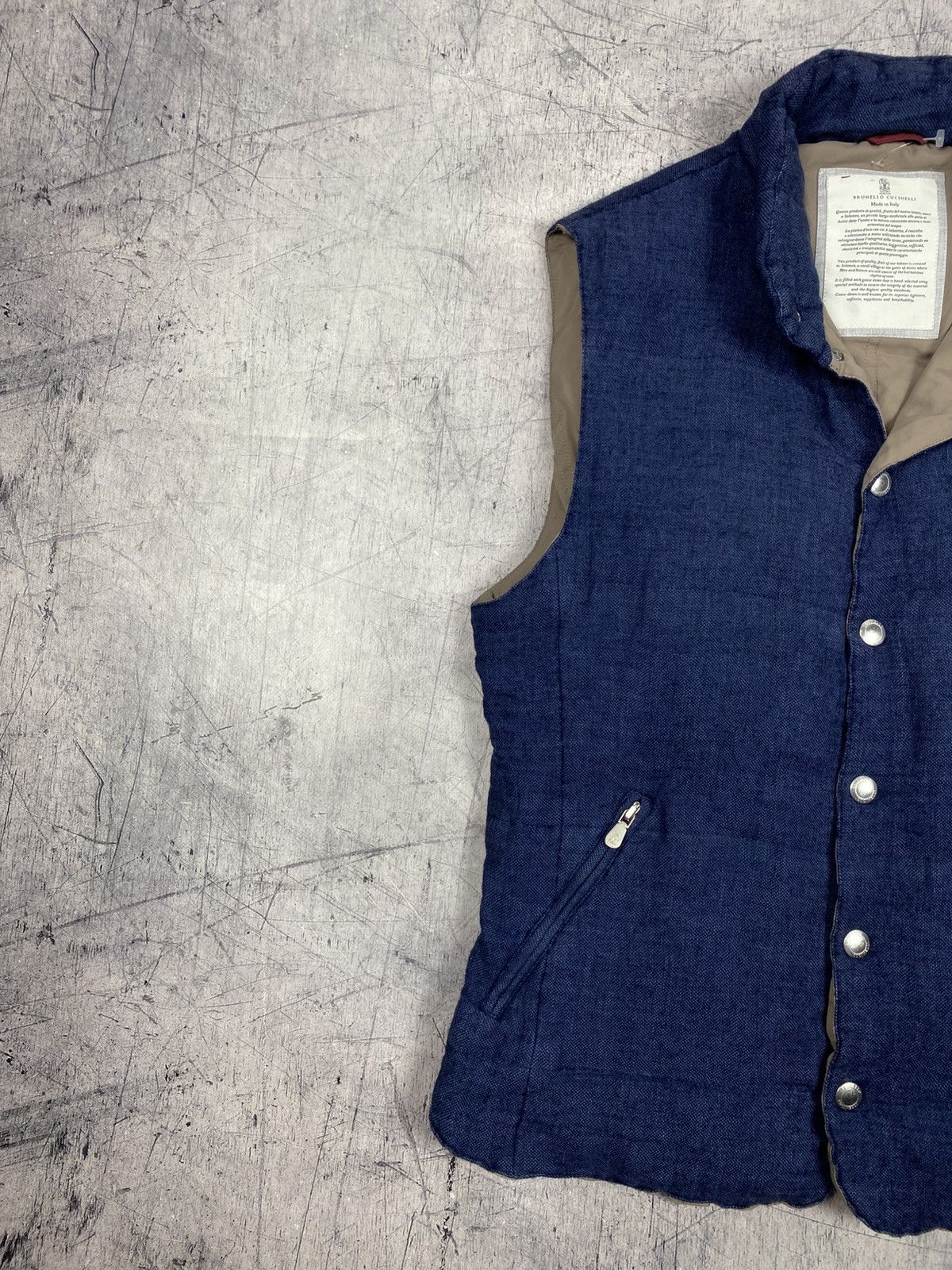 Brunello Cucinelli Brunello Cucinelli Linen Wool Silk Down Padded Vest Size US M / EU 48-50 / 2 - 3 Thumbnail