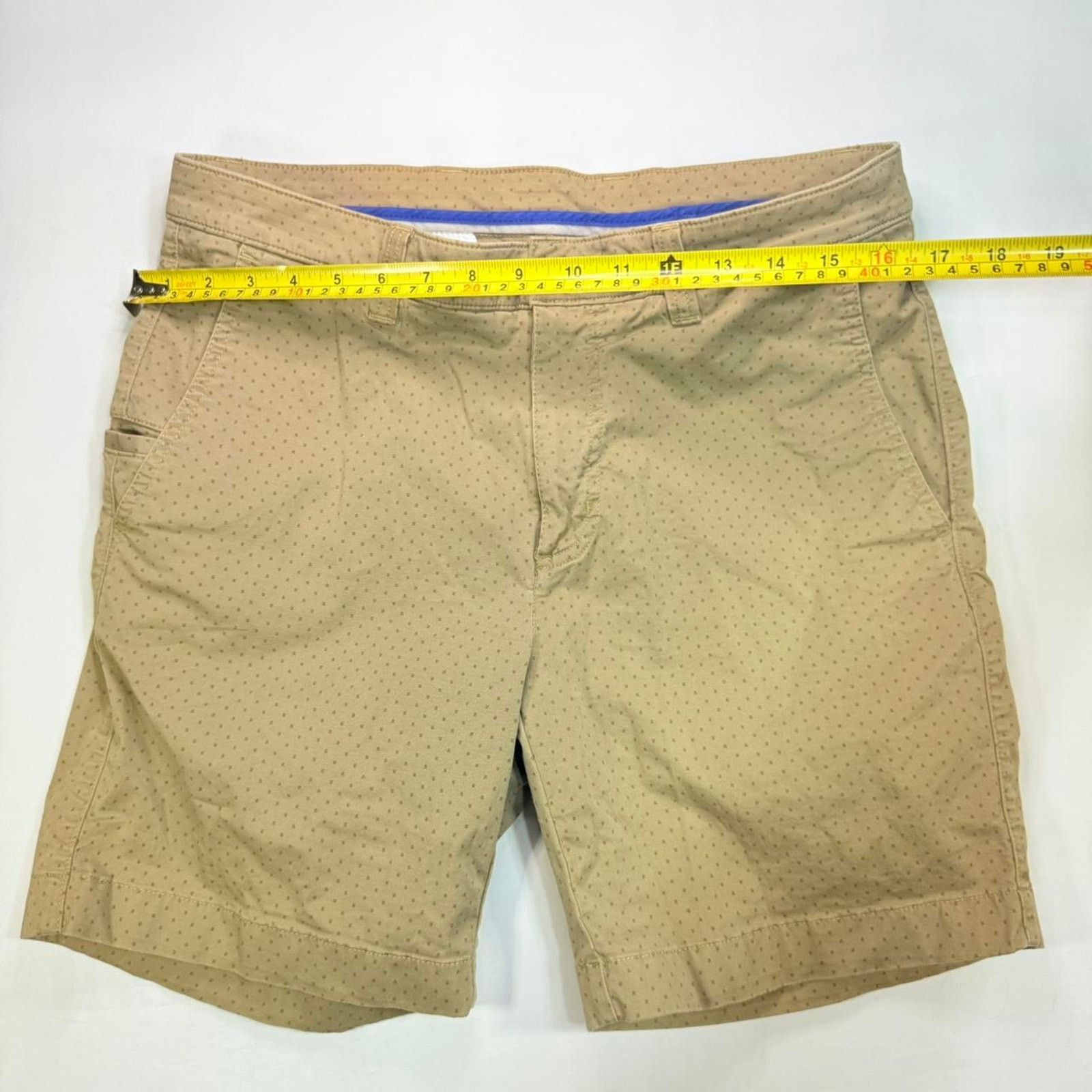 Roundtree & Yorke Tan Patterned Roundtree Yorke Trim Fit Chino Golf Shorts 34 Size US 34 / EU 50 - 3 Thumbnail