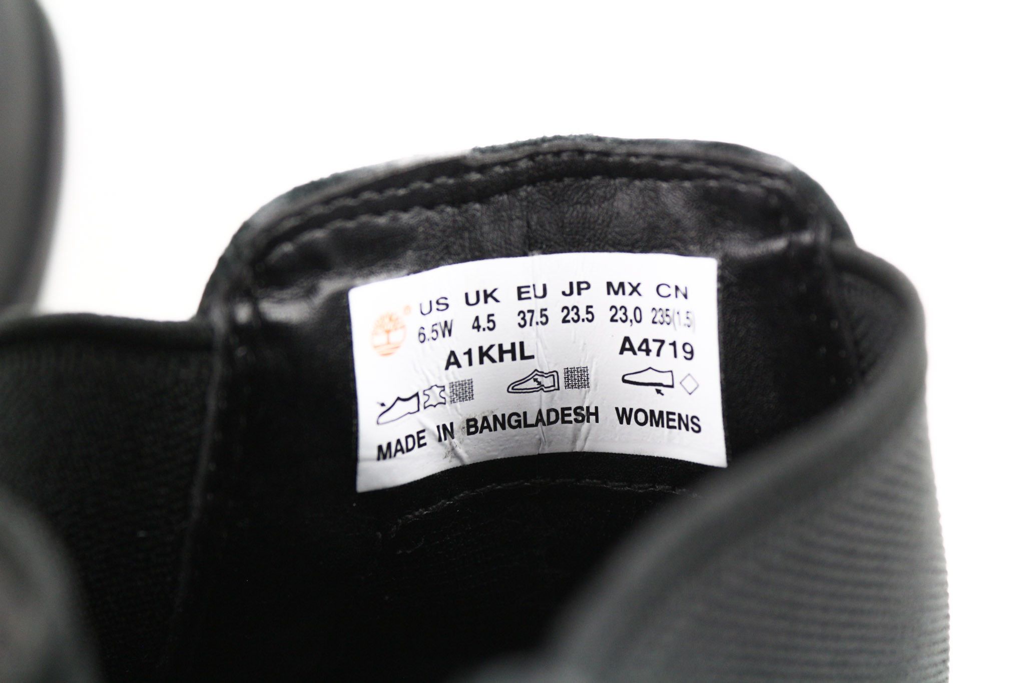 Timberland A1KHL UK4.5 Black Leather Pull Tab Boots Shoes 79954 Size US 7 / IT 37 - 8 Thumbnail