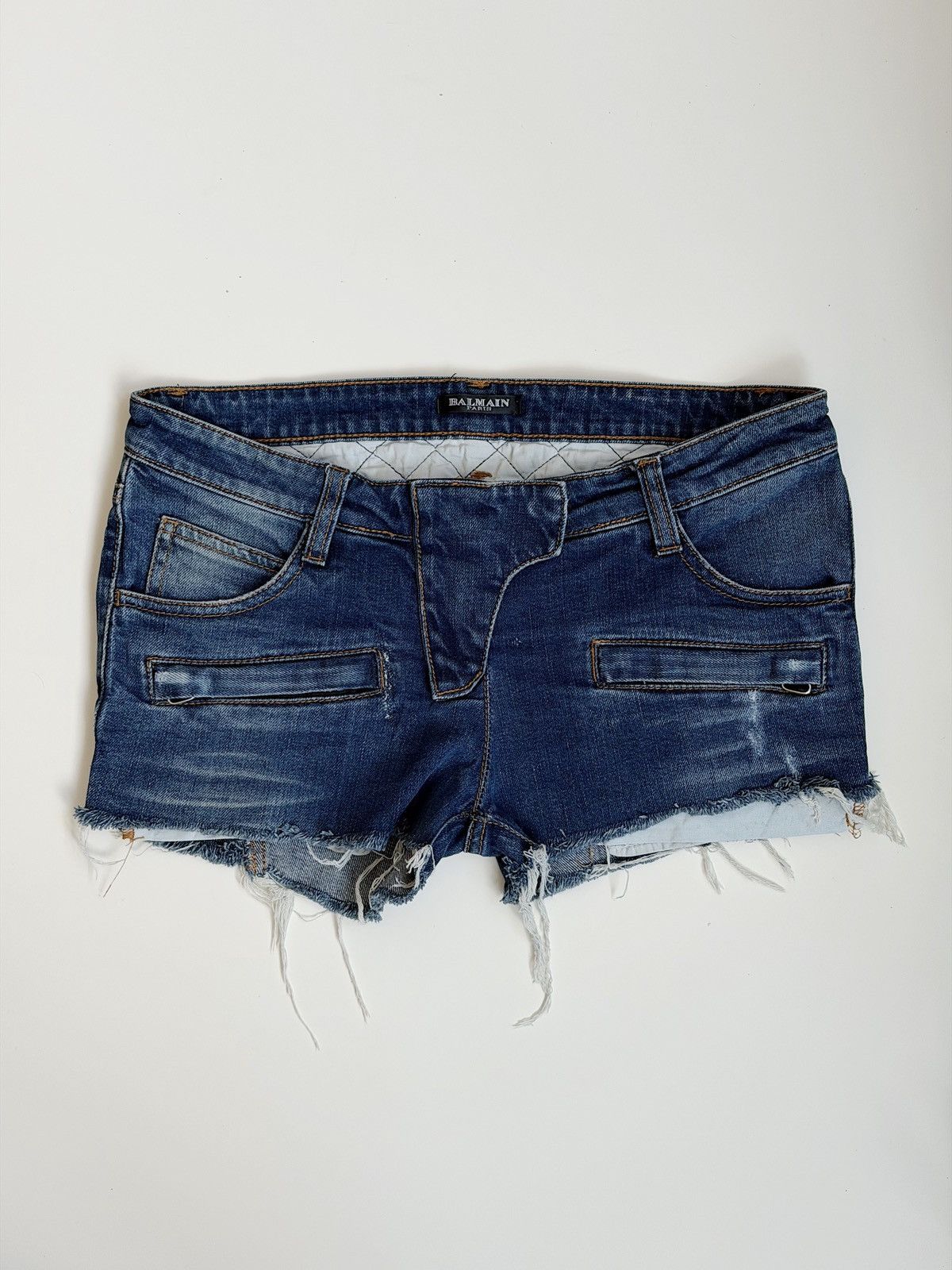 Balmain BALMAIN Decarnin SS 2010 Biker Denim Distressed Shorts jeans Size 28" / US 6 / IT 42 - 2 Thumbnail