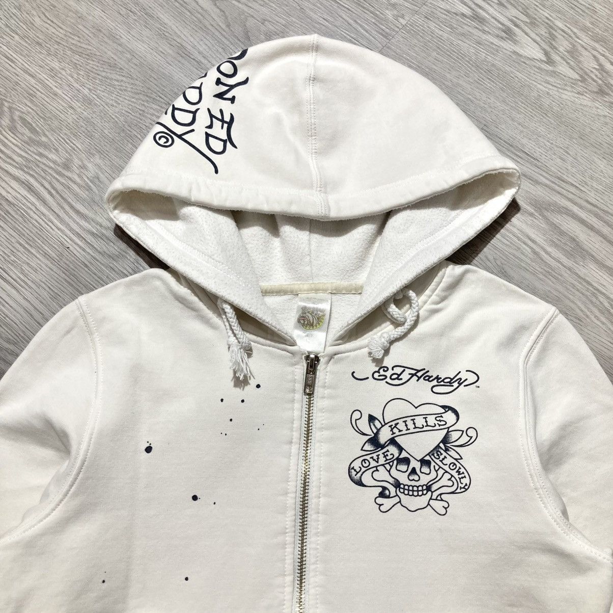 Ed Hardy Vintage Ed Hardy Skulls Tattoo “No More War” Ziphoodie Y2k Size US XS / EU 42 / 0 - 11 Thumbnail