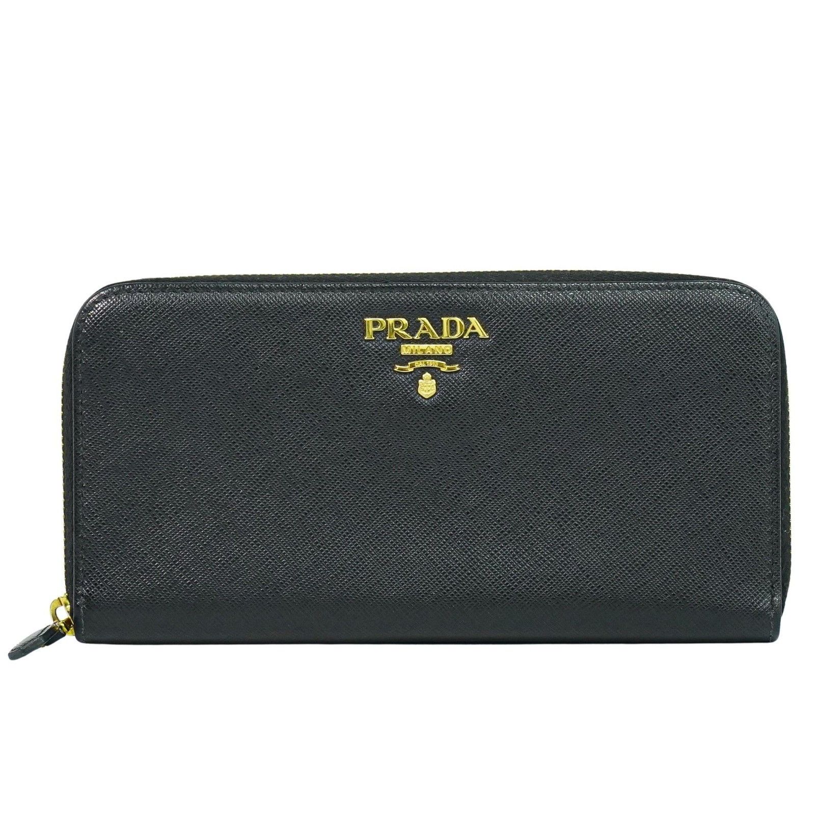 Prada Prada Zip Around Tab Wallet Saffiano Leather Size ONE SIZE - 1 Thumbnail