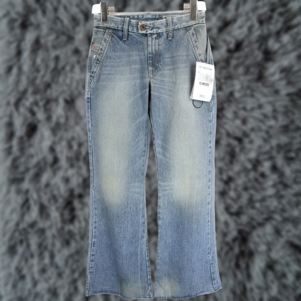 Diesel DIESEL Jeans Women's Flairlegg Regular-Flare 0888Z Blue W25/L32 Whiskers Faded Denim Size 42" / US 20 - 1 Thumbnail