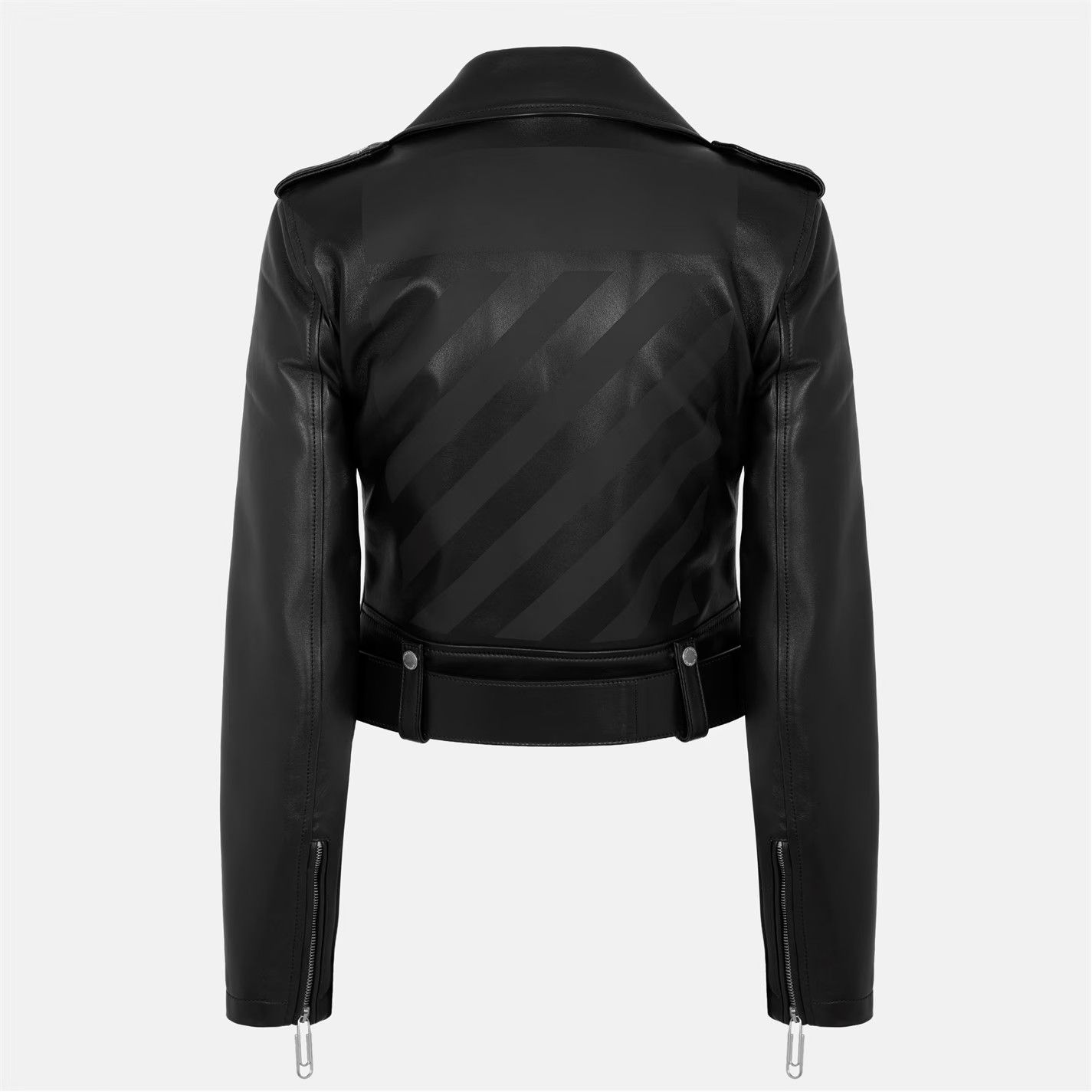 Off-White o1y1125 Biker Jacket in Black Size S / US 4 / IT 40 - 2 Thumbnail