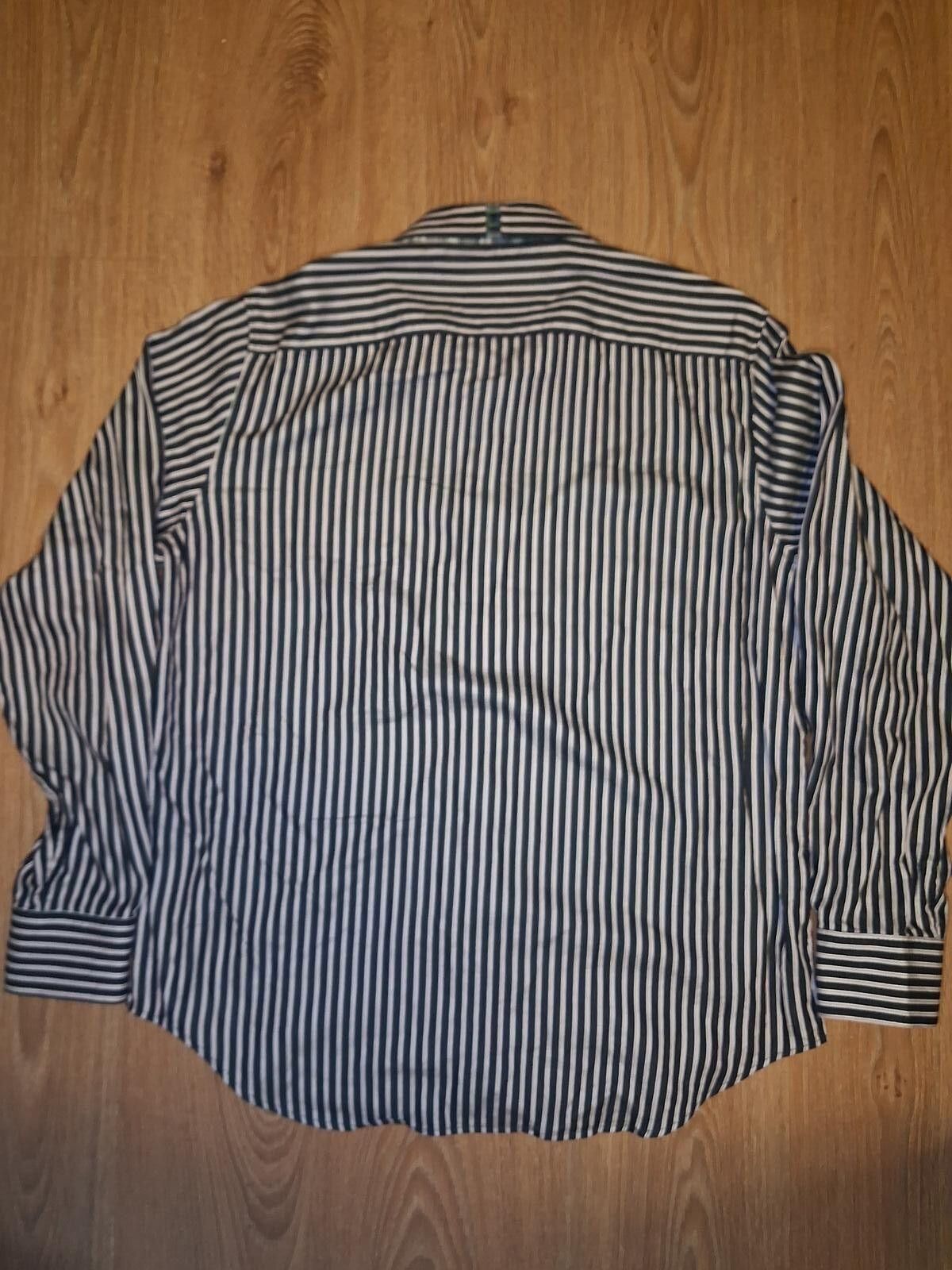Robert Graham Robert Graham X Shirt Mens XL Black Striped Cotton Flip Cuff Size US XL / EU 56 / 4 - 9 Thumbnail
