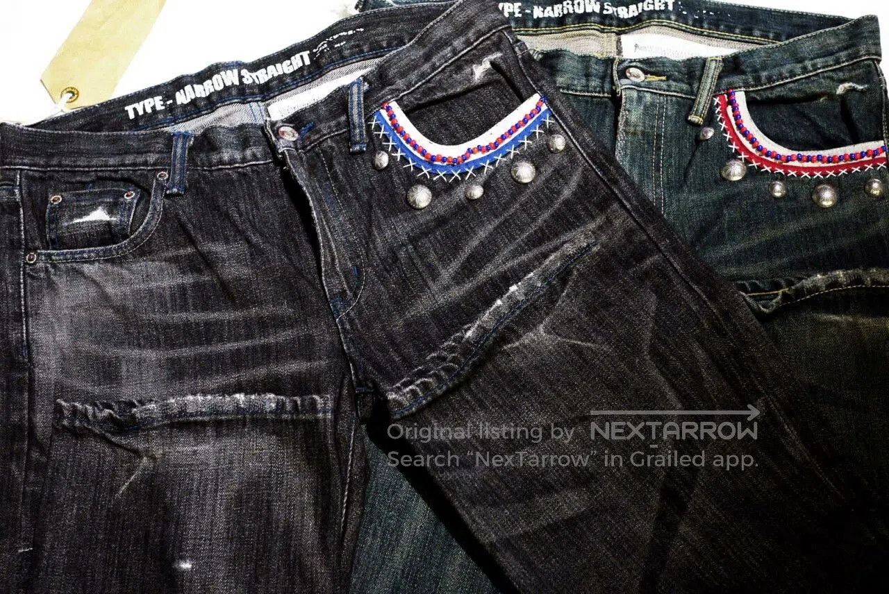 Neighborhood Neighborhood Beaded Savage Narrow Denim Black. Size US 34 / EU 50 - 9 Thumbnail