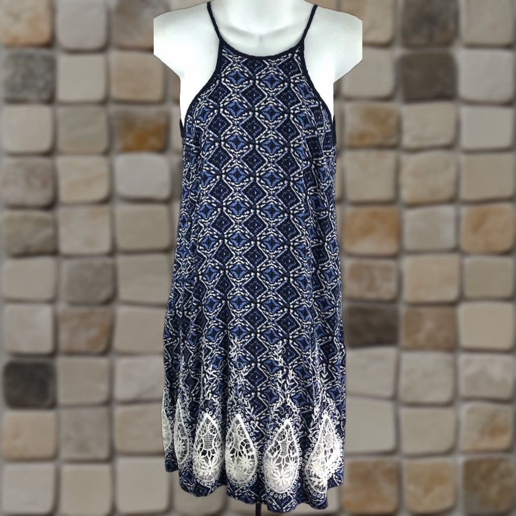 Vintage VINTAGE Charlotte Russe Slip Dress Women S Blue Crochet Bohemian  90s Y2K Halter Sleeveless Knee-Length | Grailed, image size:1024x1024