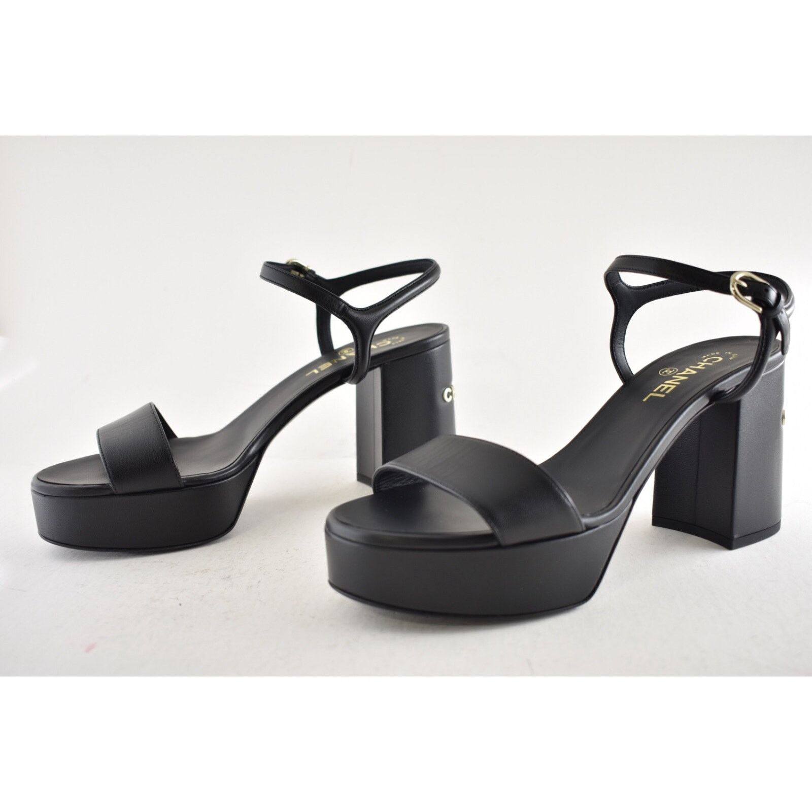 Chanel Chanel 24C Black Lambskin Leather Logo Platform Ankle Size US 11 / IT 41 - 9 Thumbnail