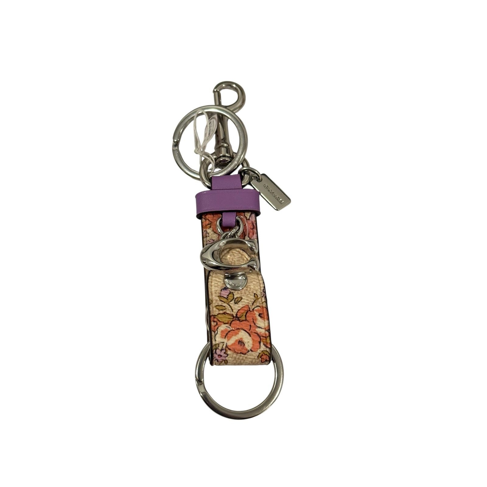 Coach Coach Trigger Snap Bag Charm With Floral Print Vale Key Size ONE SIZE - 1 Thumbnail