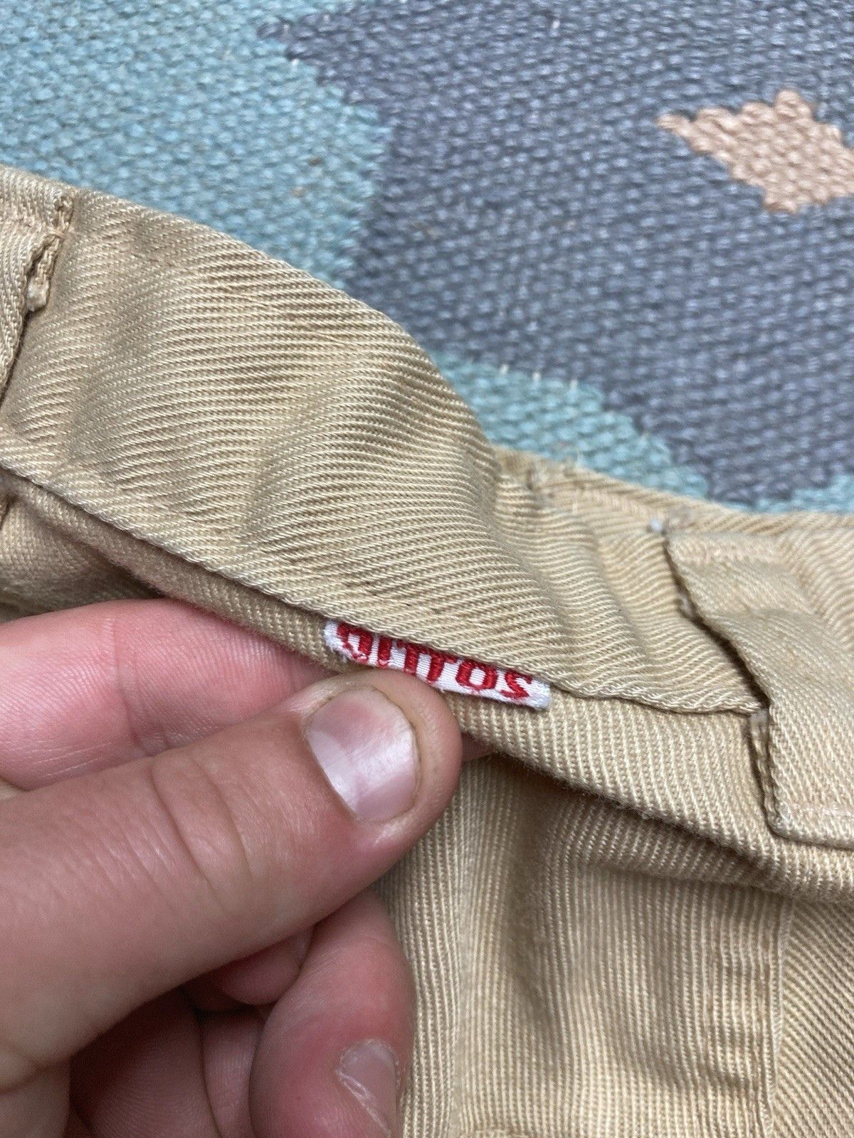 Vintage 1970s bell bottom pants elephant flare hippie khaki 27x33 Size 27" / US 4 / IT 40 - 9 Thumbnail