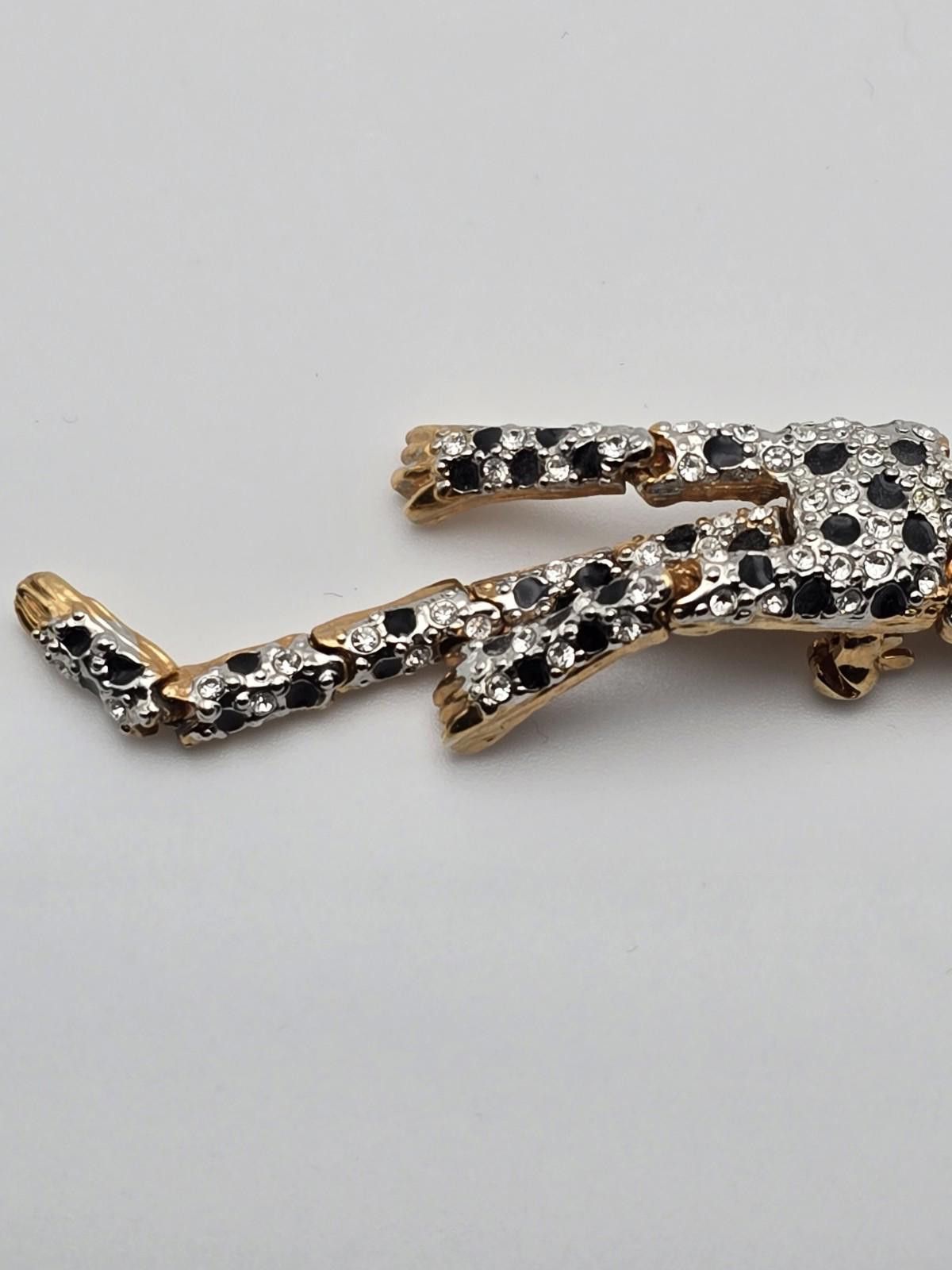 Other Vintage Articulated Leopard Rhinestone Brooch Green Eyes Size ONE SIZE - 4 Thumbnail