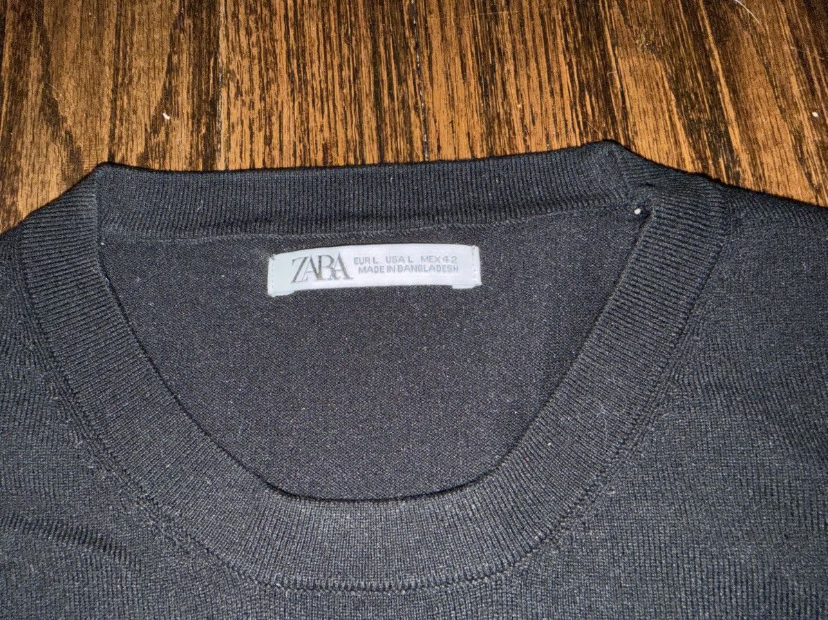 Zara Zara Black Short Sleeve Knit Sweater T-Shirt Top Size Large Size US L / EU 52-54 / 3 - 2 Thumbnail