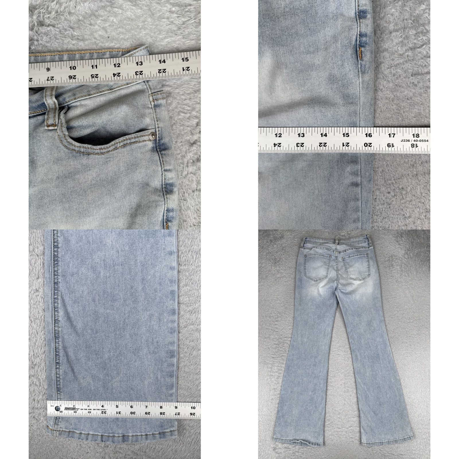 Vintage No Boundaries Jeans Womens 8 Bootcut Denim Light Blue 26x30 Mid Rise Stretch 5-Pocket Size 30" / US 8 / IT 44 - 9 Thumbnail