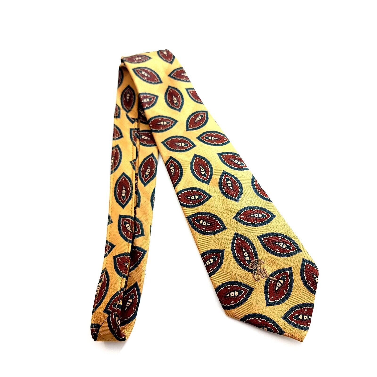 Countess Mara Countess Mara Woven Yellow Abstract Silk Tie Size ONE SIZE - 6 Thumbnail