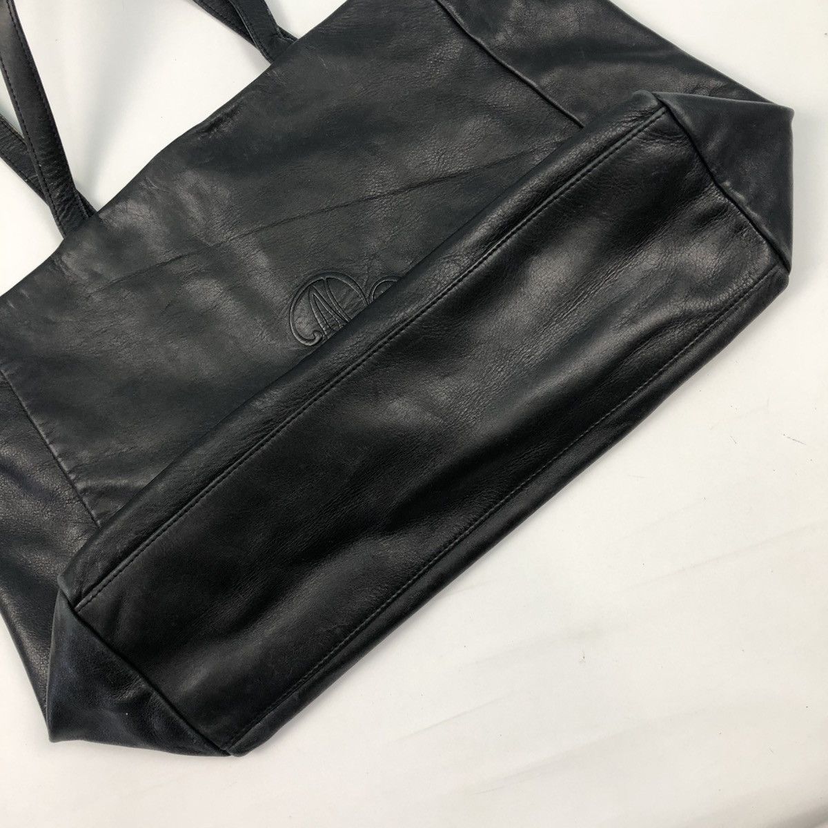 agnes b. AGNES B. FULL LEATHER SHOPPING TOTE BAG Size ONE SIZE - 4 Thumbnail