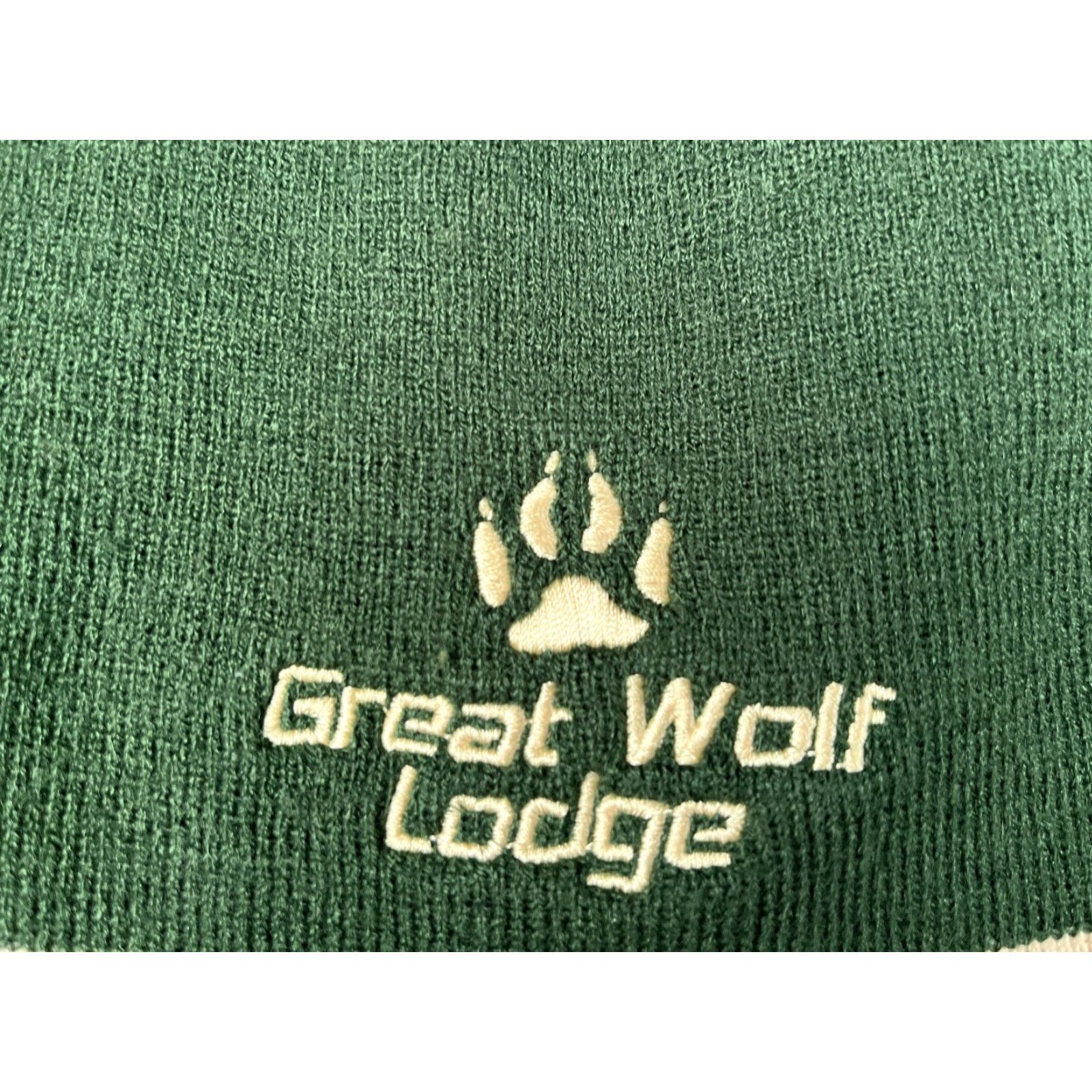 Vintage Great Wolf Lodge Beanie Adult One Size Green Knit Acrylic Size ONE SIZE - 2 Thumbnail