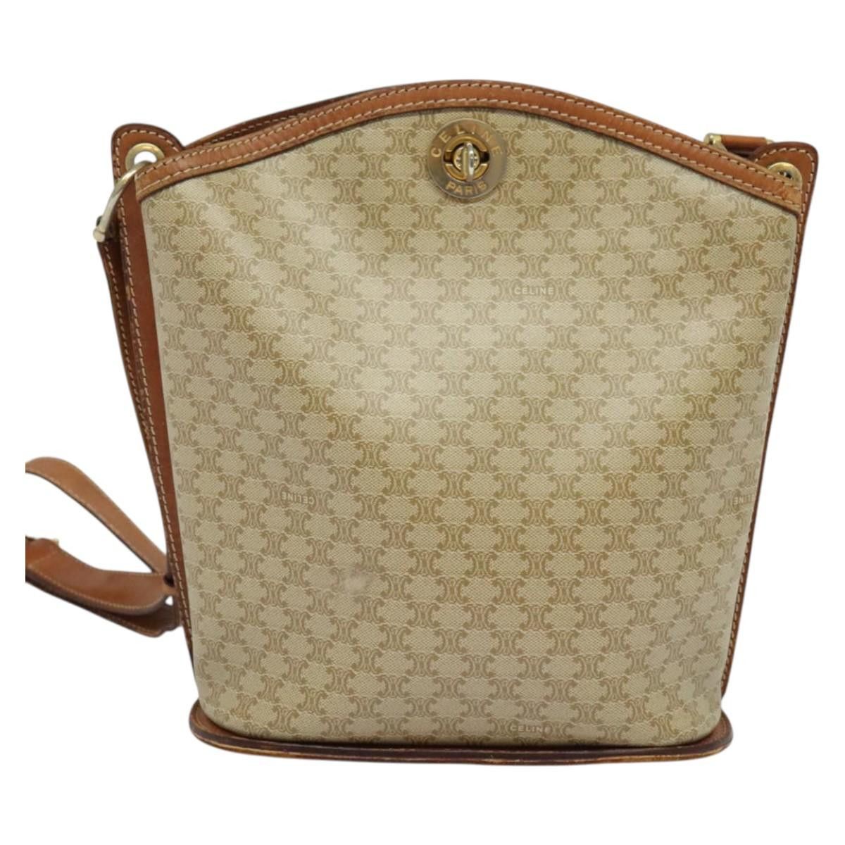 Celine CELINE Macadam Canvas Shoulder Bag Pvc Beige Gold Size ONE SIZE - 2 Thumbnail