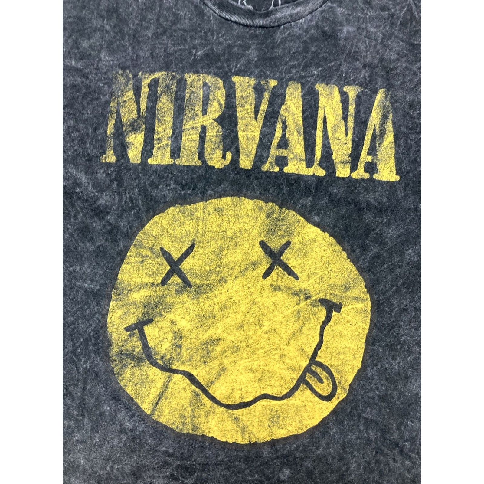 Vintage Nirvana T-Shirt Women Large Black Graphic Smiley Vintage 90s Music Merch Shirt Crew Neck Short Sleeve Size L / US 10 / IT 46 - 2 Thumbnail