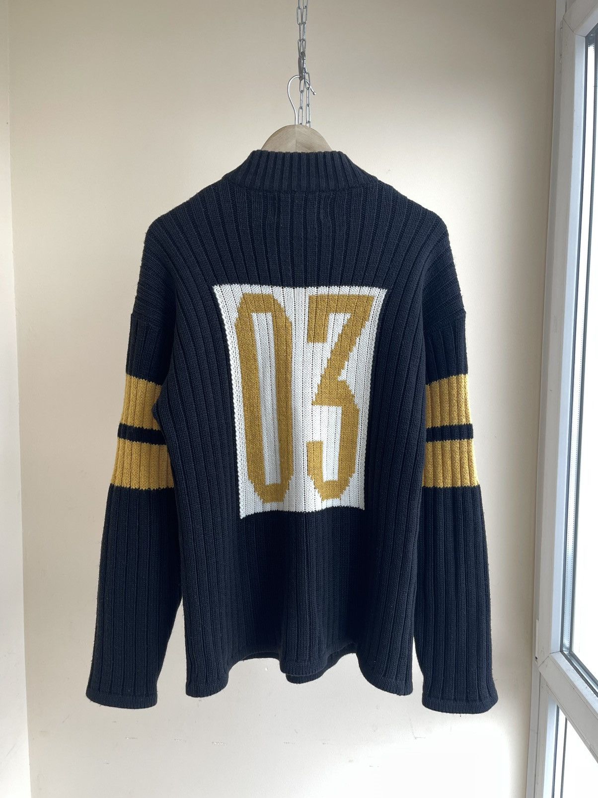 Harley Davidson HD Logo Print Half Zip Wool Ribbed Knit Pullover Sweater 90s Size US XL / EU 56 / 4 - 2 Thumbnail