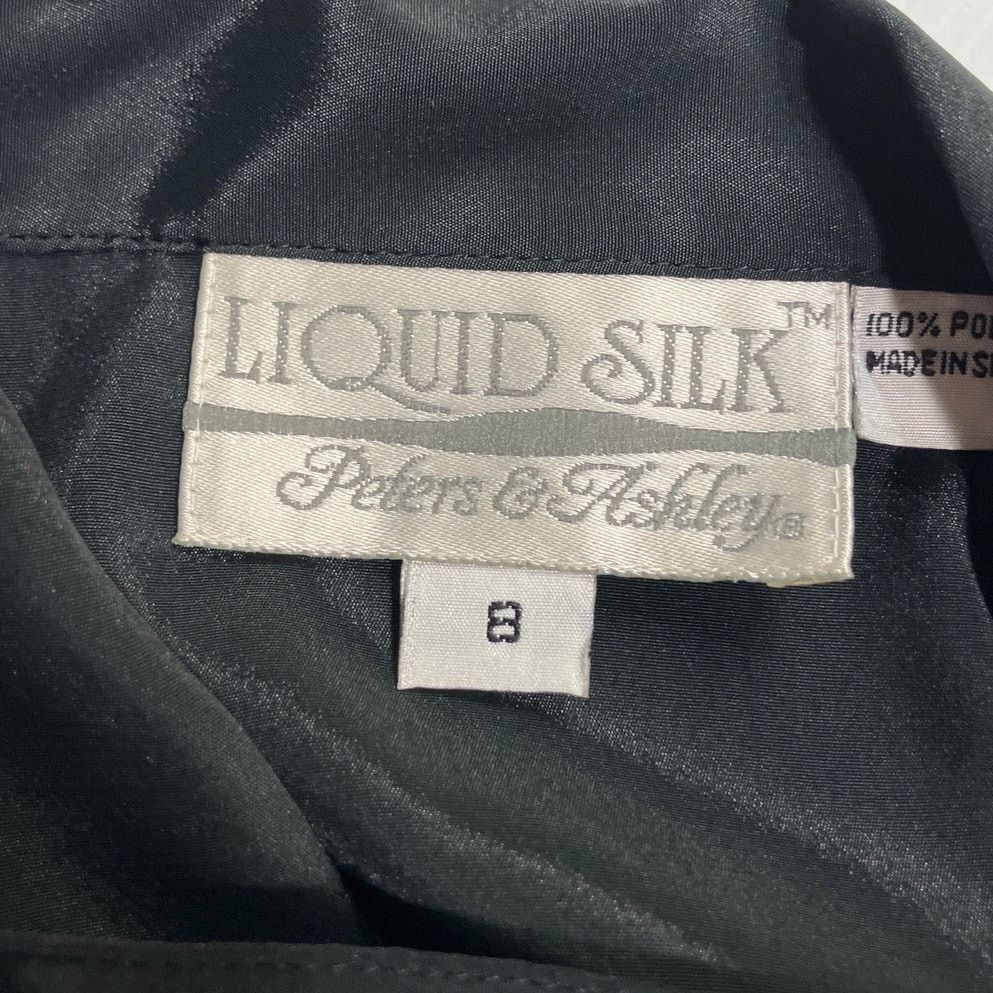 Other Liquid Silk Peters & Ashley Vintage Black Women Blouse 8 Size M / US 6-8 / IT 42-44 - 3 Thumbnail