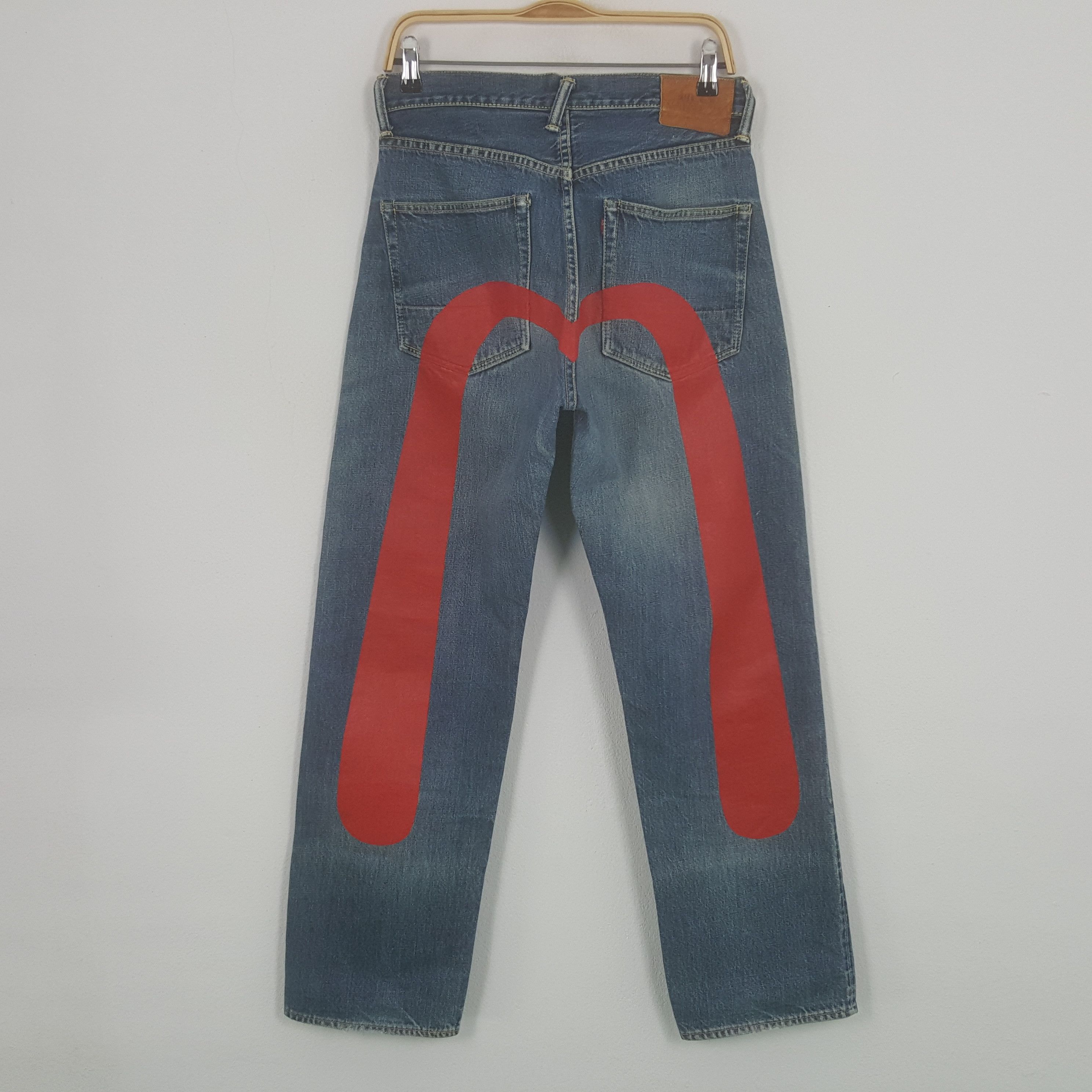 Evisu × Japanese Brand Vintage Evisu Selvedge Custom Daicock Red Art Denim Jeans Size US 29 - 1 Thumbnail