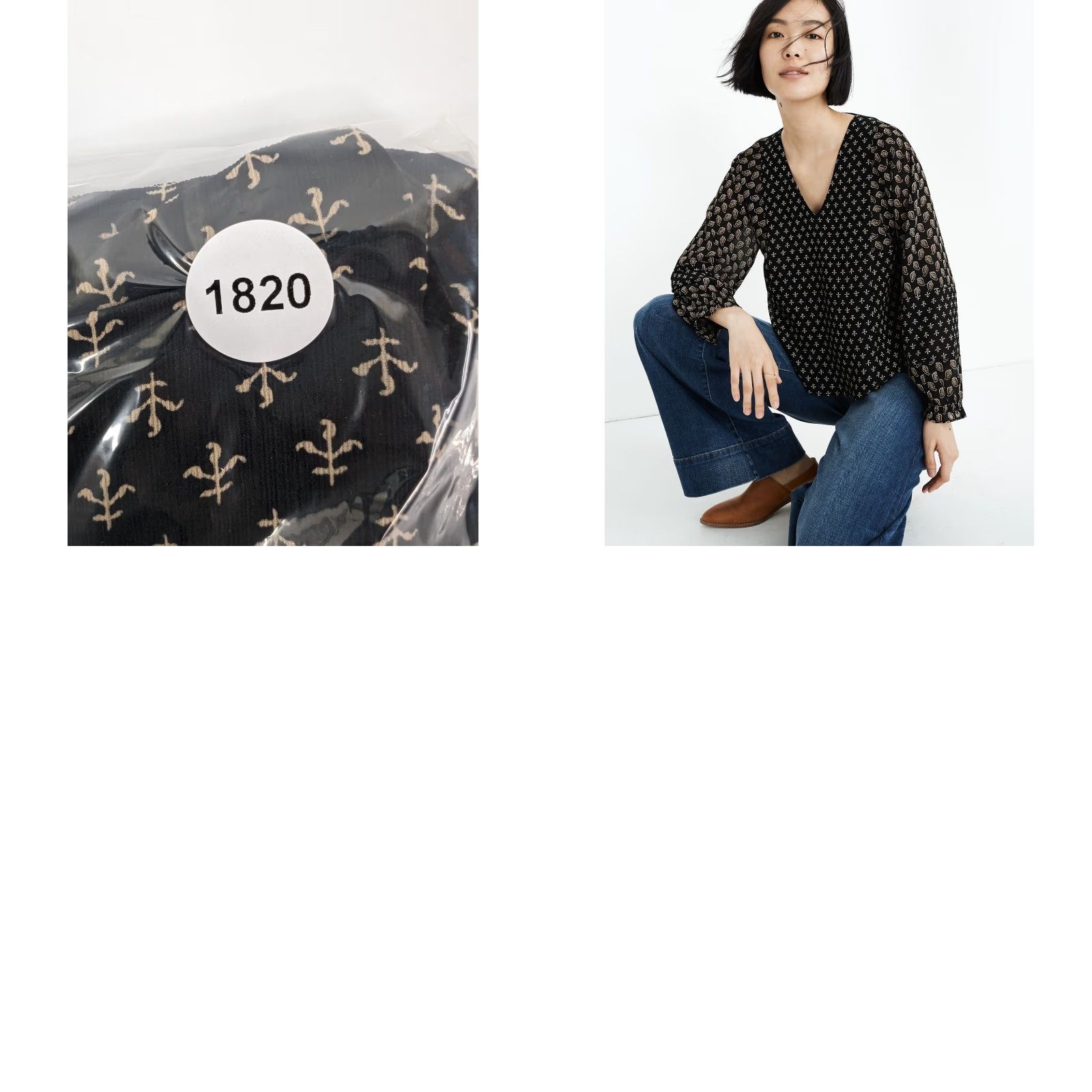 Madewell Madewell Blouse Shirt Women 2XL Plus Black Paisley Mix Brushstroke Top 70s Vibe AD686 Womens Size XXL / US 16-18 / IT 52-54 - 9 Thumbnail