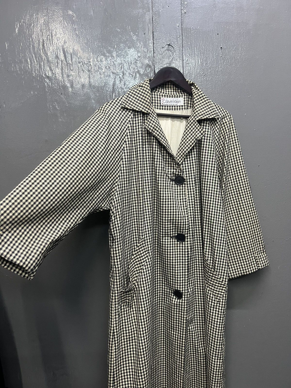 Calvin Klein Calvin Klein Plaid Long Coat Size S / US 4 / IT 40 - 6 Thumbnail