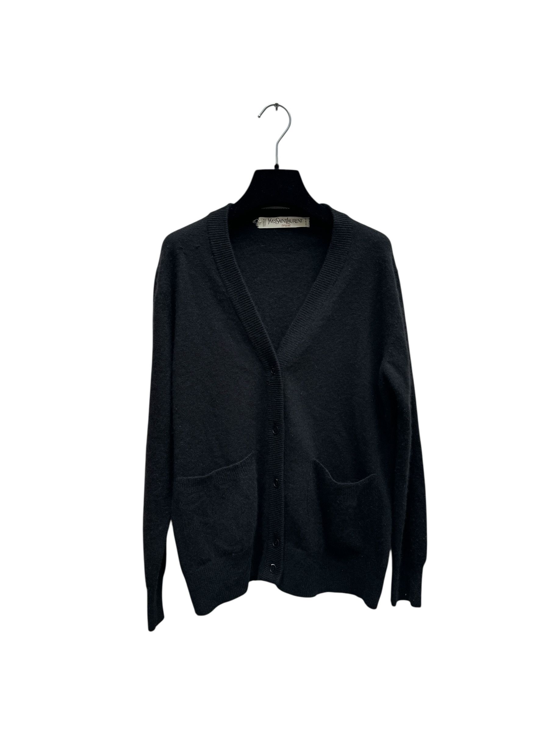Yves Saint Laurent Black Wool Blend Cardigan Size S / US 4 / IT 40 - 1 Thumbnail
