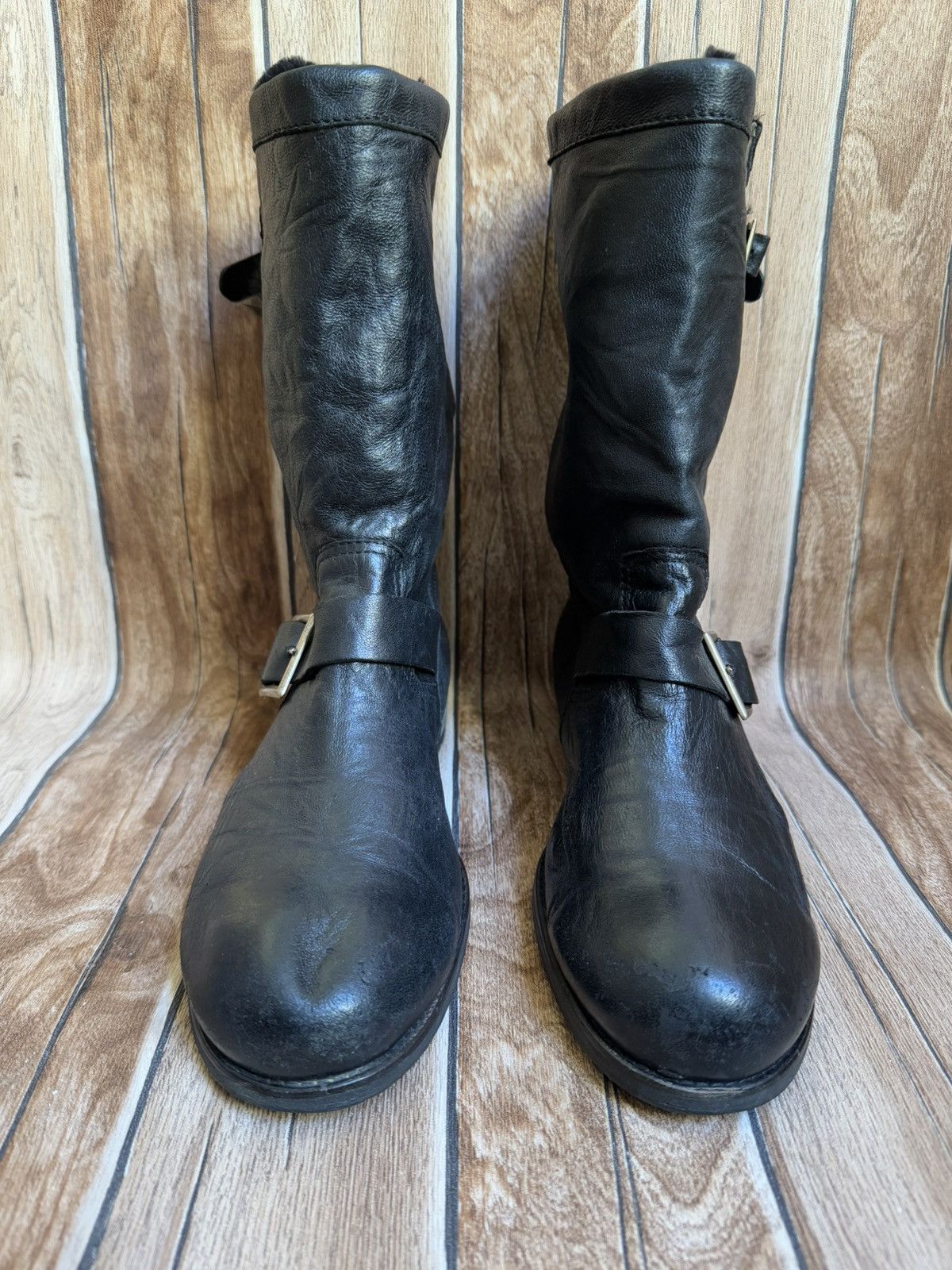 Jimmy Choo × Vintage Engineer fur boots Size US 9.5 / IT 39.5 - 4 Thumbnail