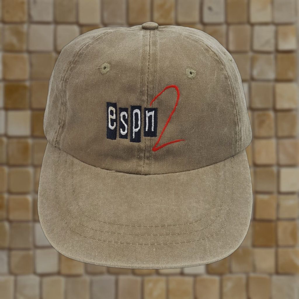 Vintage VINTAGE Head Shot Snapback Baseball Cap Hat, ESPN 2 Sports TV, Adjustable, One Size, Beige, 90s, Y2K, Mens Size ONE SIZE - 1 Thumbnail