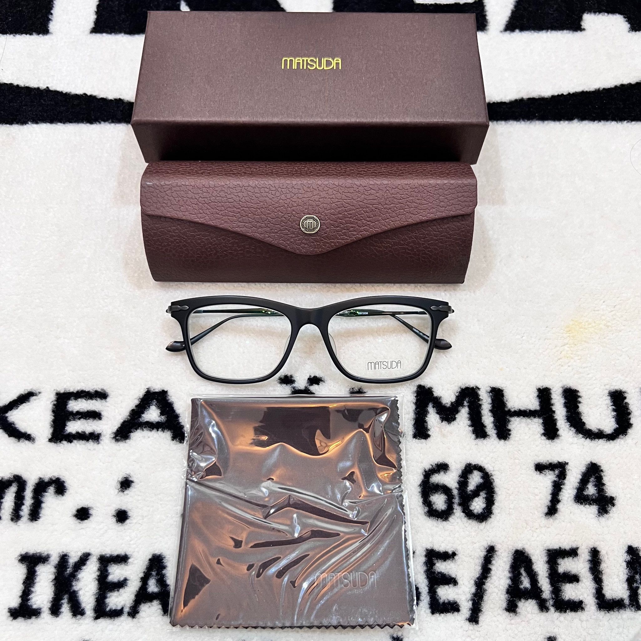 Matsuda M2049 Rectangular Eyeglasses in Matte Black Colorway