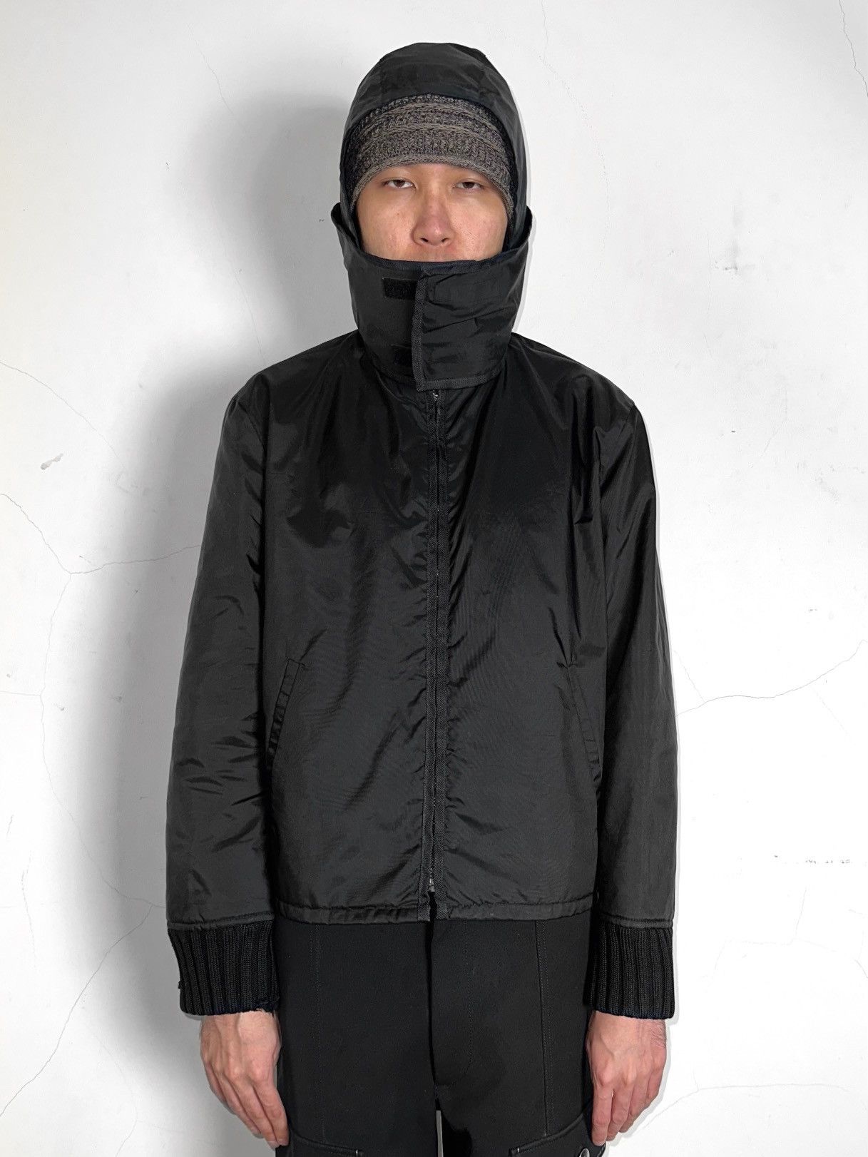 Miu Miu FW1999 Nylon Ribbed Wool Hooded Tech Jacket Size US M / EU 48-50 / 2 - 3 Thumbnail