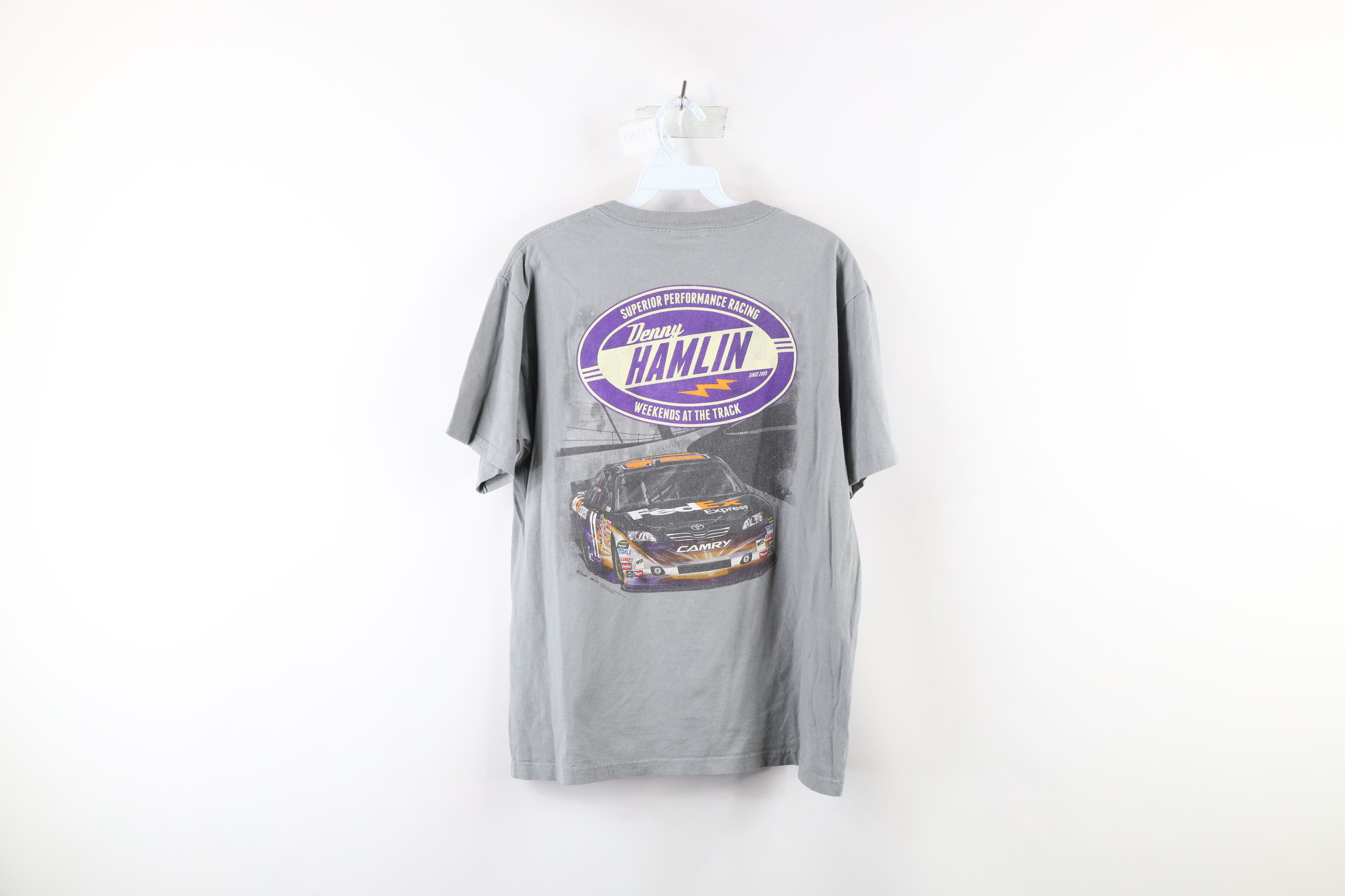 Vintage Vintage NASCAR Distressed Denny Hamlin Racing T-Shirt Gray Size US M / EU 48-50 / 2 - 7 Thumbnail