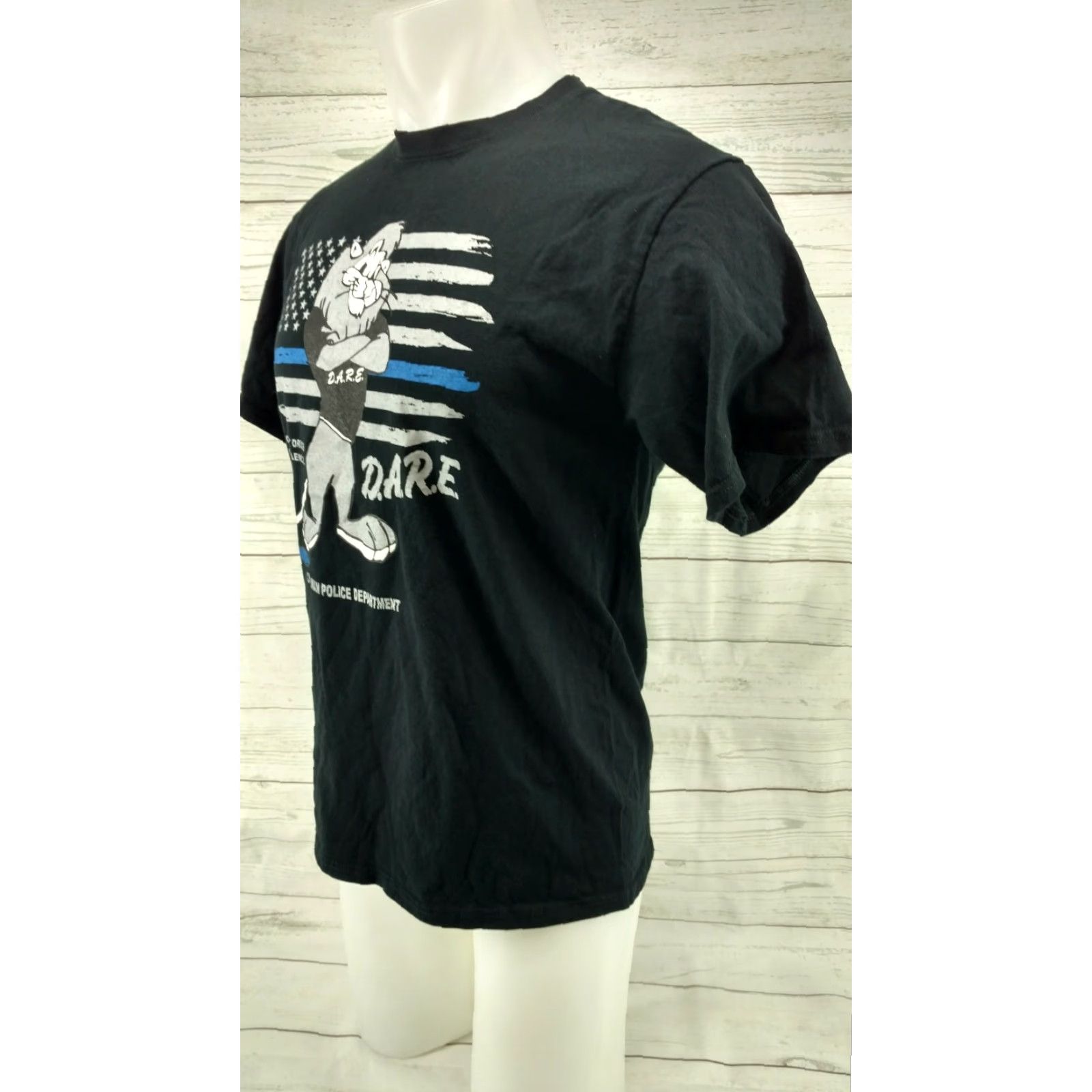 Port & Company DARE TO STAY OFF DRUGS LION Black T-Shirt Port & Company Mens Medium Graphic Tee Size US M / EU 48-50 / 2 - 2 Thumbnail