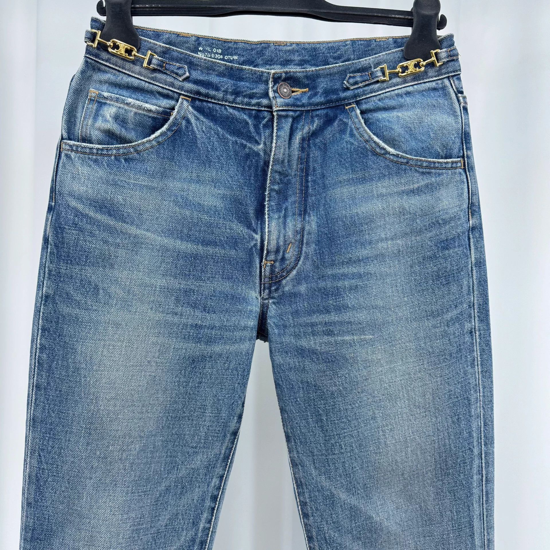 Celine Celine Triomphe GoldChain Washed Jeans W28 99 New Size 28" / US 6 / IT 42 - 3 Thumbnail