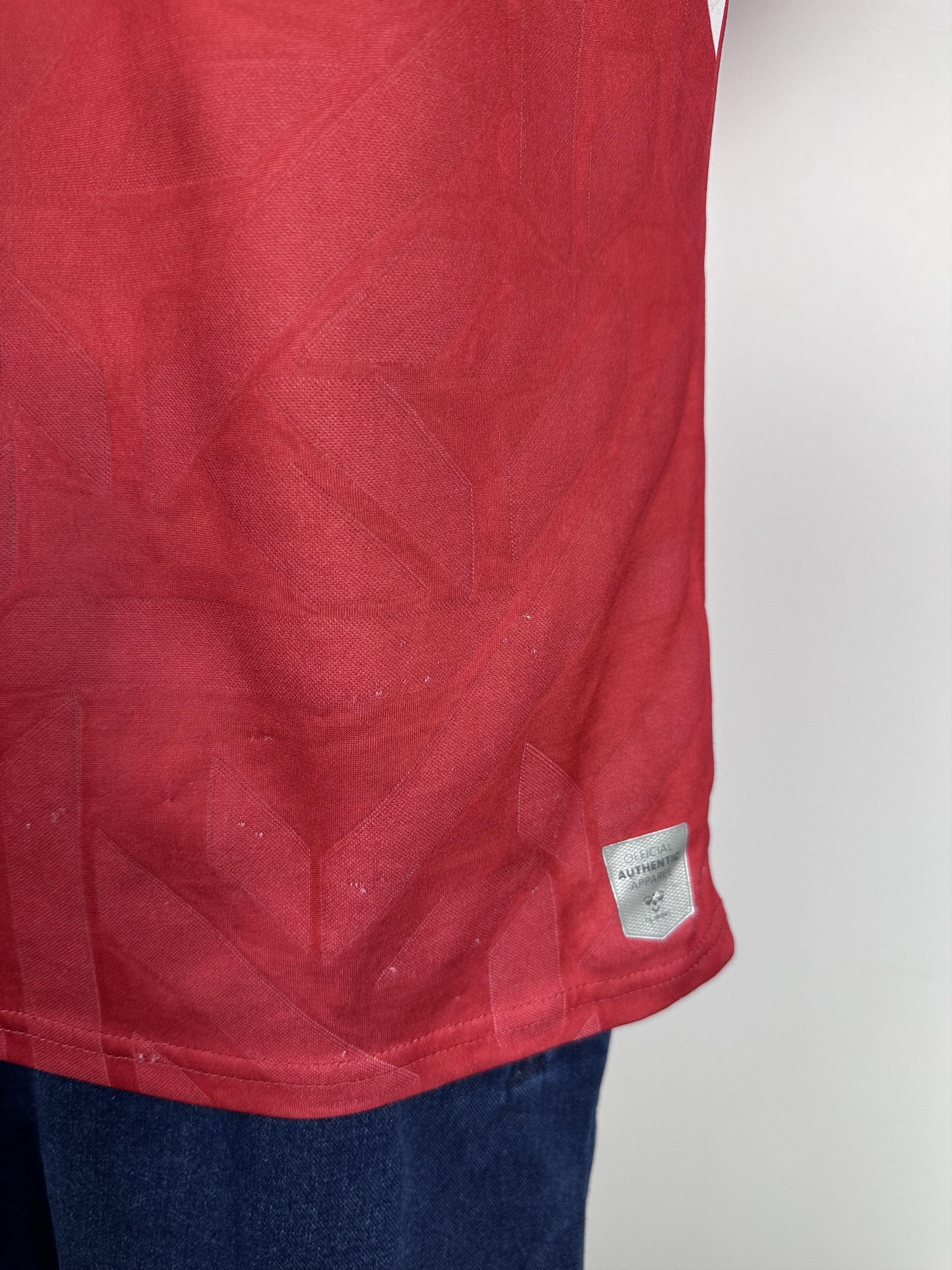 Hummel DENMARK 2023 24 HOME FOOTBALL SHIRT SOCCER JERSEY HUMMEL RED Size US S / EU 44-46 / 1 - 7 Thumbnail
